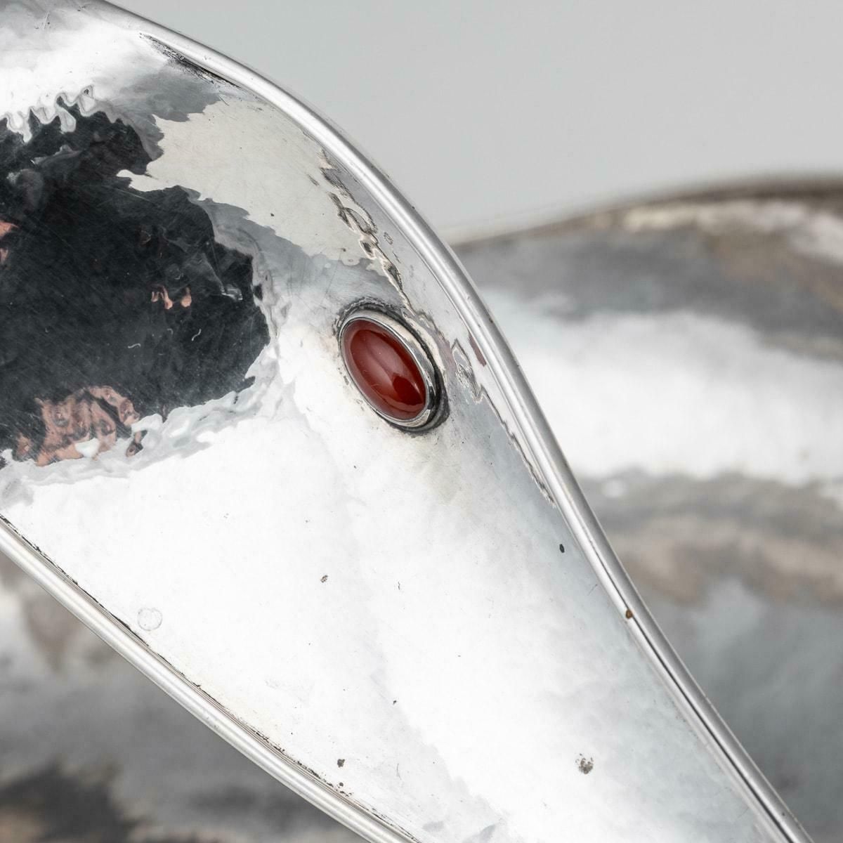 photo furniture Italian Silver Baguette Tray In The Form Of A Swan, By Finzi C.1970