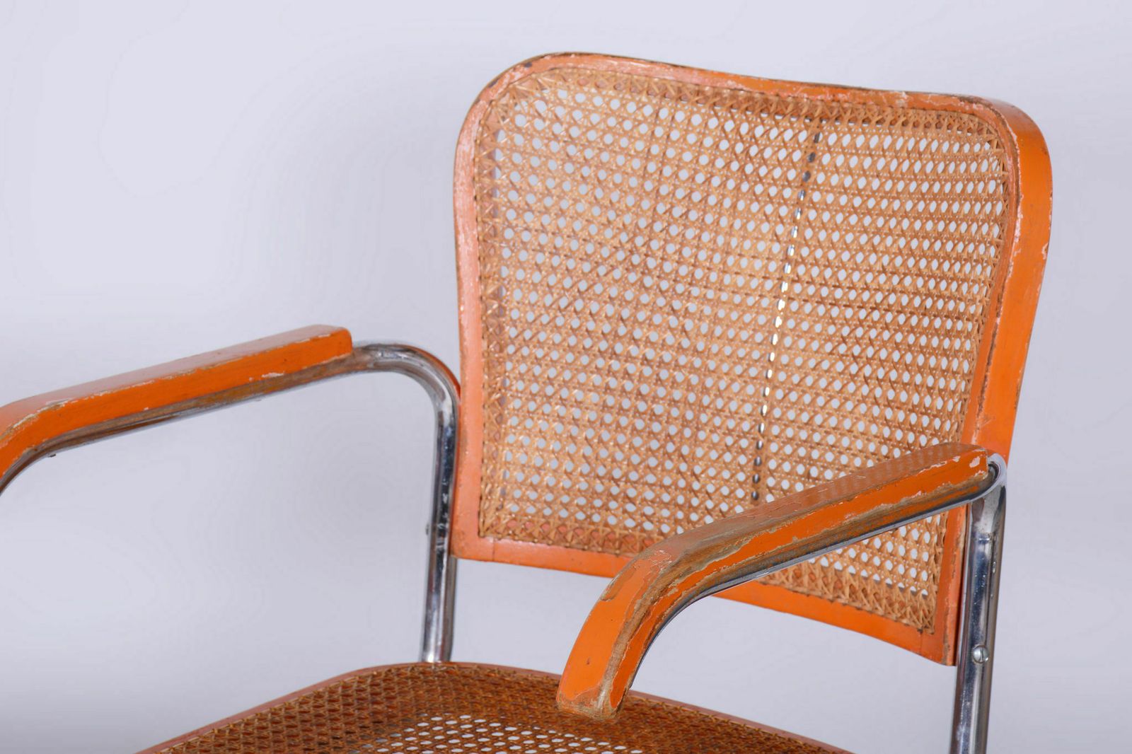 Set Of Two Original Armchairs, By Robert Slezak, Beech, Rattan, Czech, 1930s photo furniture