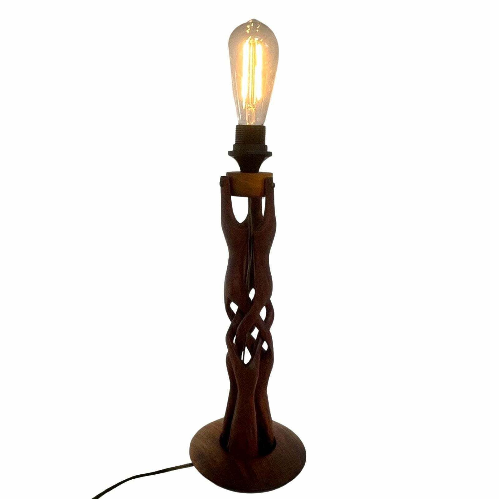 Vintage Scandinavian   Organically Shaped Lamp   Teak Mounting   1960's, Denmark   Can Fit A Shade