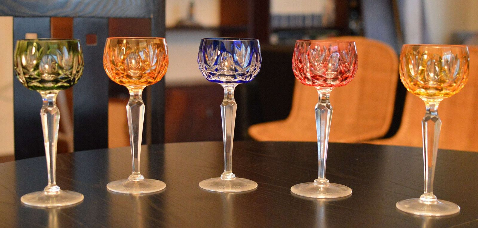 5 Crystal Wine Glass Color Wine Goblet | Cut Pattern By Nachtmann, photo Home Decor