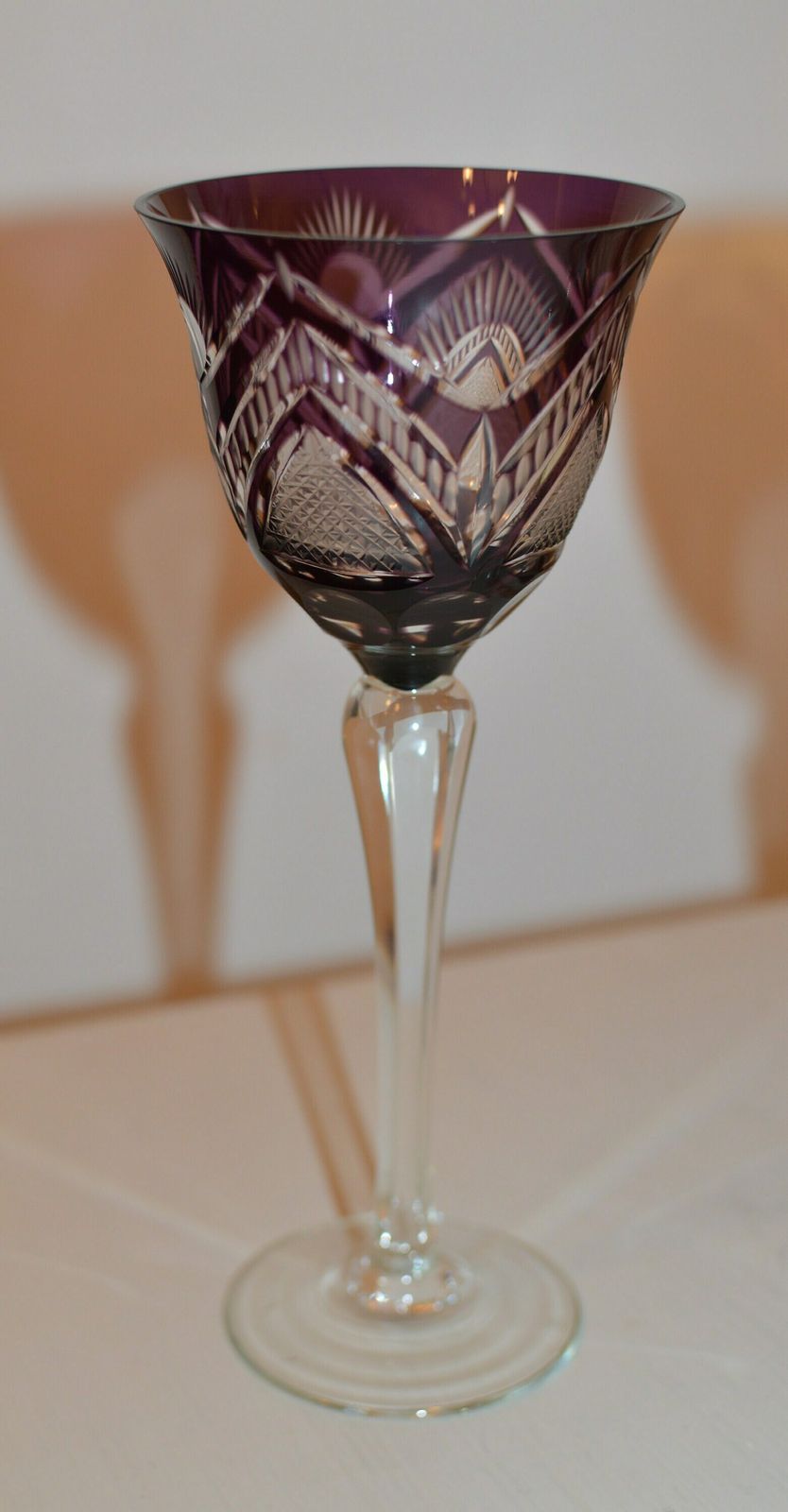 photo furniture 4 Crystal Wine Glass Color Wine Goblet | Cut Pattern By Nachtmann,