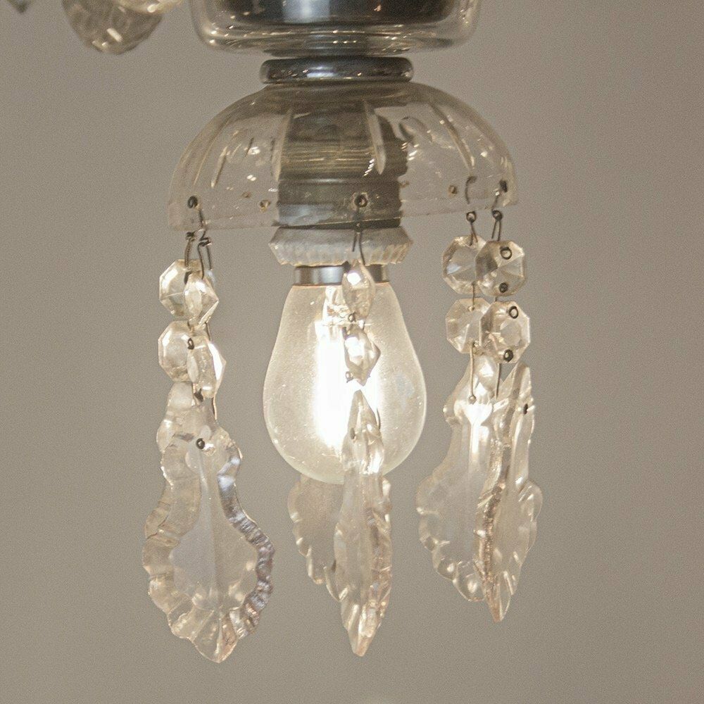 Bohemian Cut Lead Crystal Chandelier, 1930s photo vintage