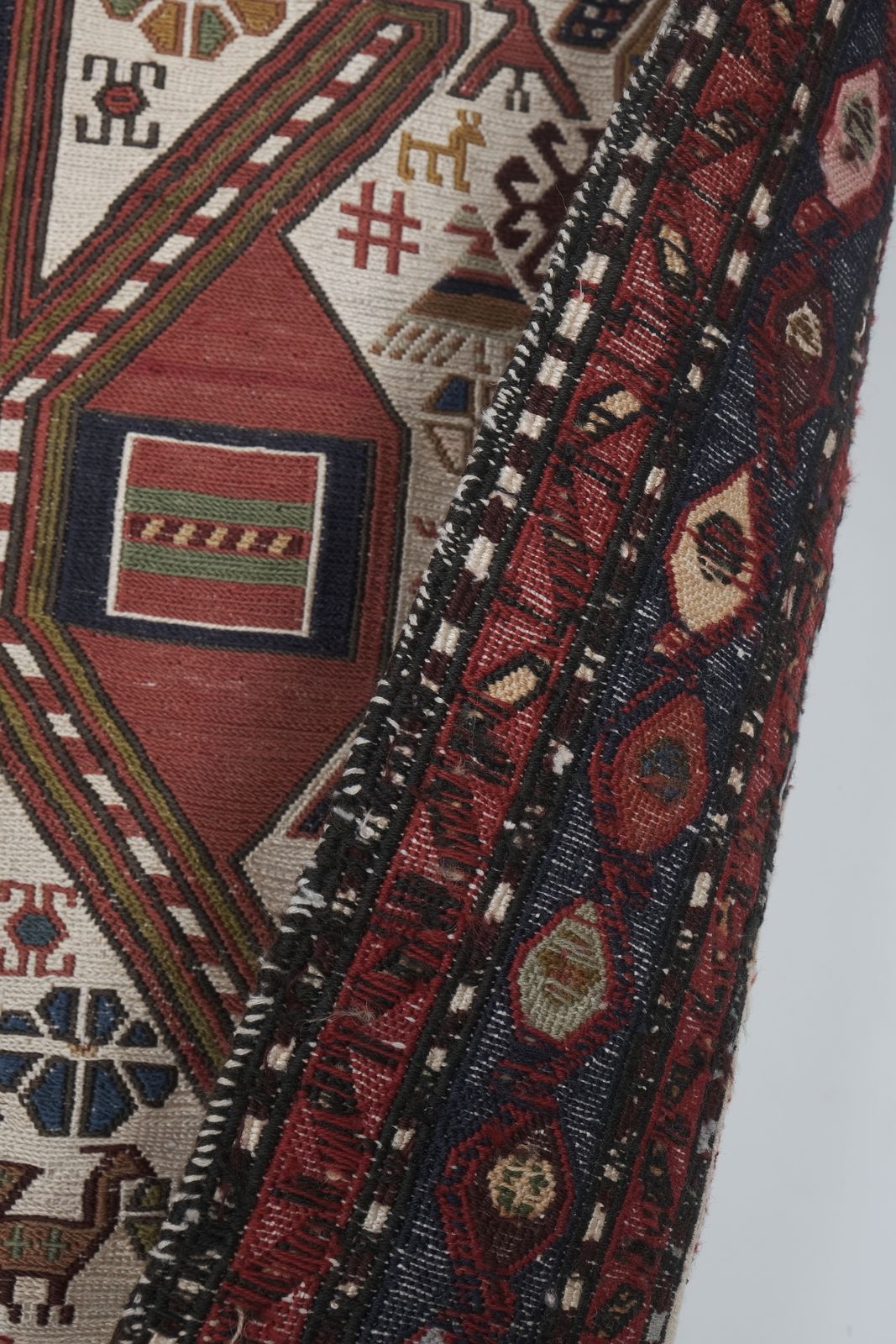800.0 1960s Turkish Animal Pictorial Soumac Rug 3'4'' X 6'4'' photo