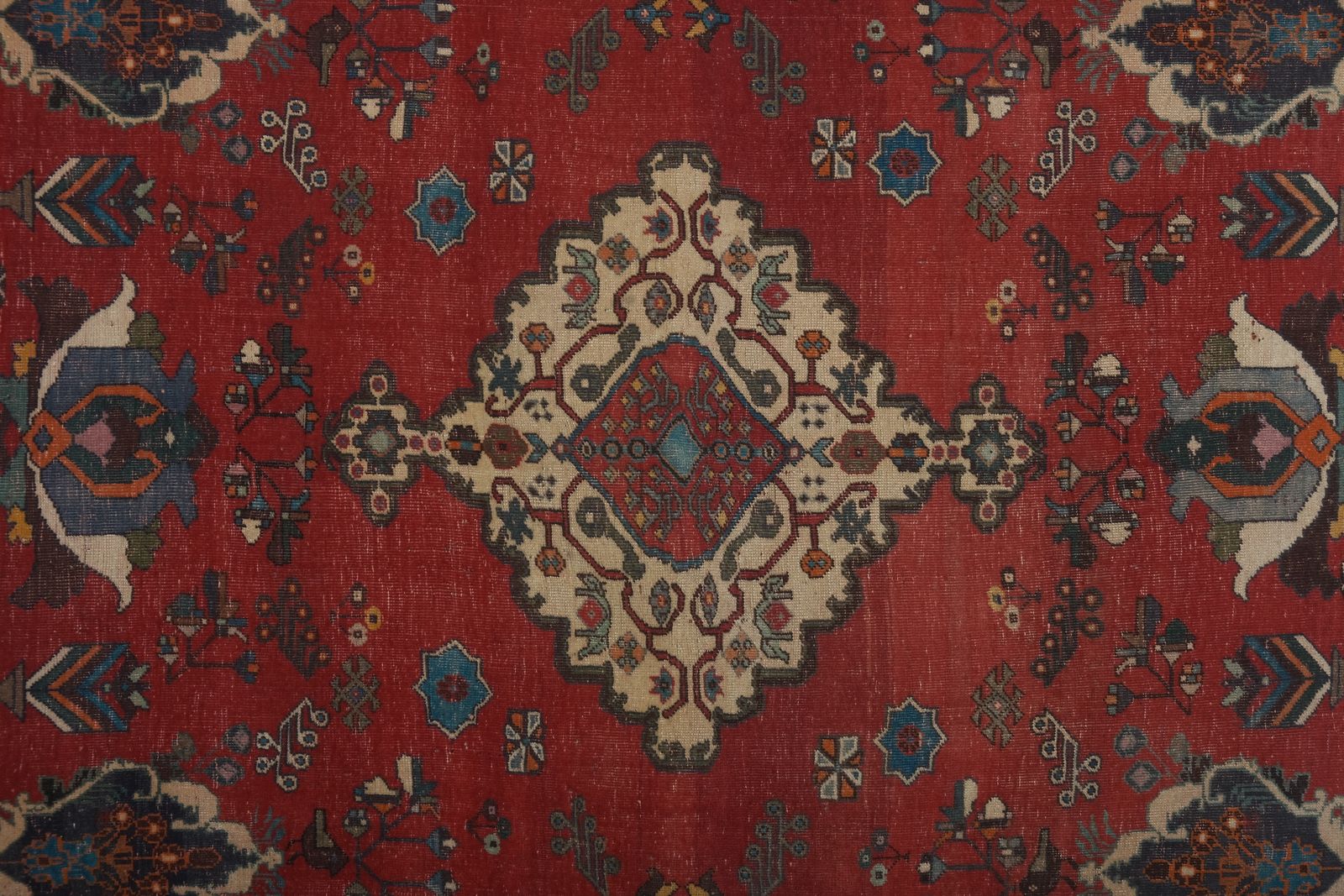 photo for sale Vintage Red Hand Knotted Turkish Oushak Rug 5'7" X 7'1"