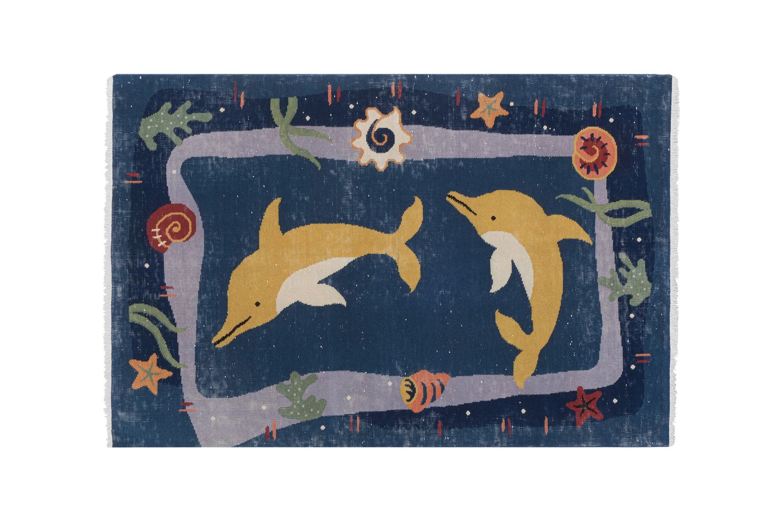 Handknotted Turkish Dolphin Pictorial Rug 3'11'' X 5'10'' photo vinterior