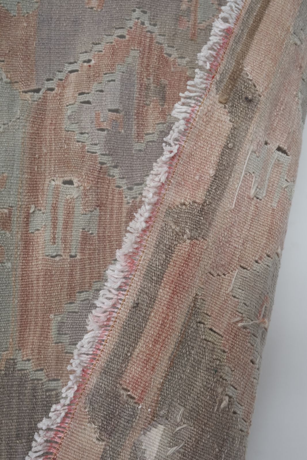 1960s Turkish Pastel Foyer Kilim Runner 4'8'' X 13'9'' photo buy