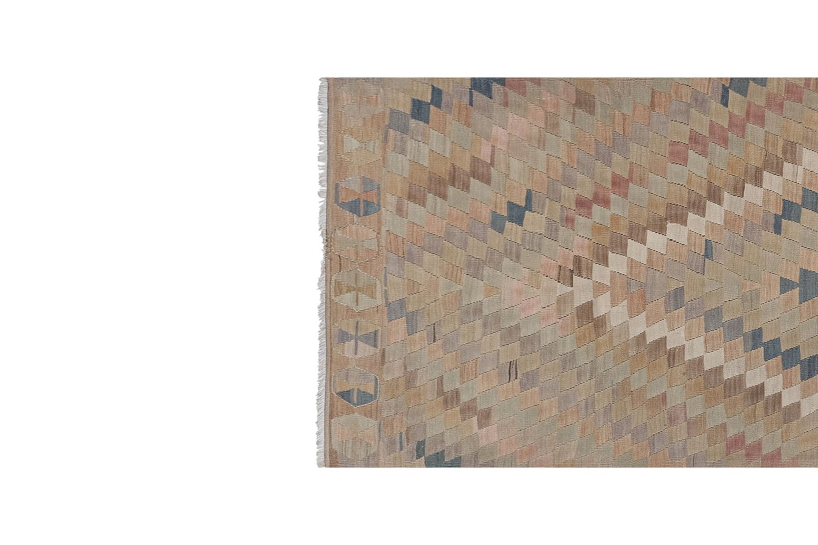 photo furniture Turkish Geometric Kilim Rug 4'5'' X 12'3''