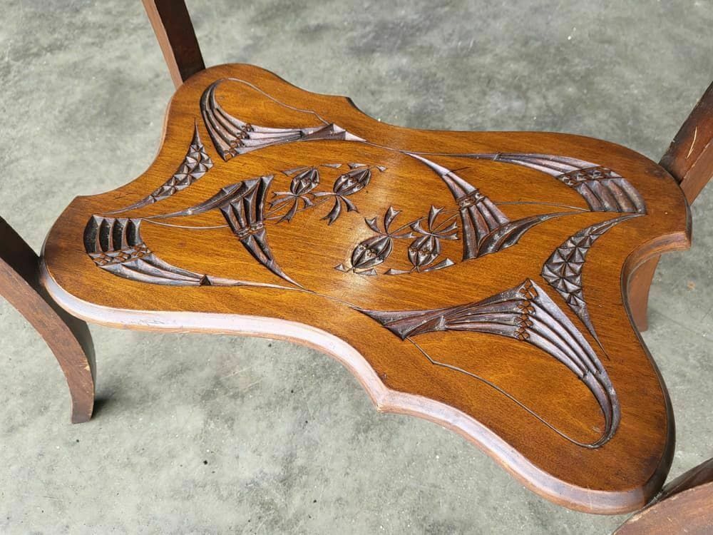 Antique Edwardian Serpentine Carved 2 Tier Side End Lamp Table Cabriole Legs photo Furniture
