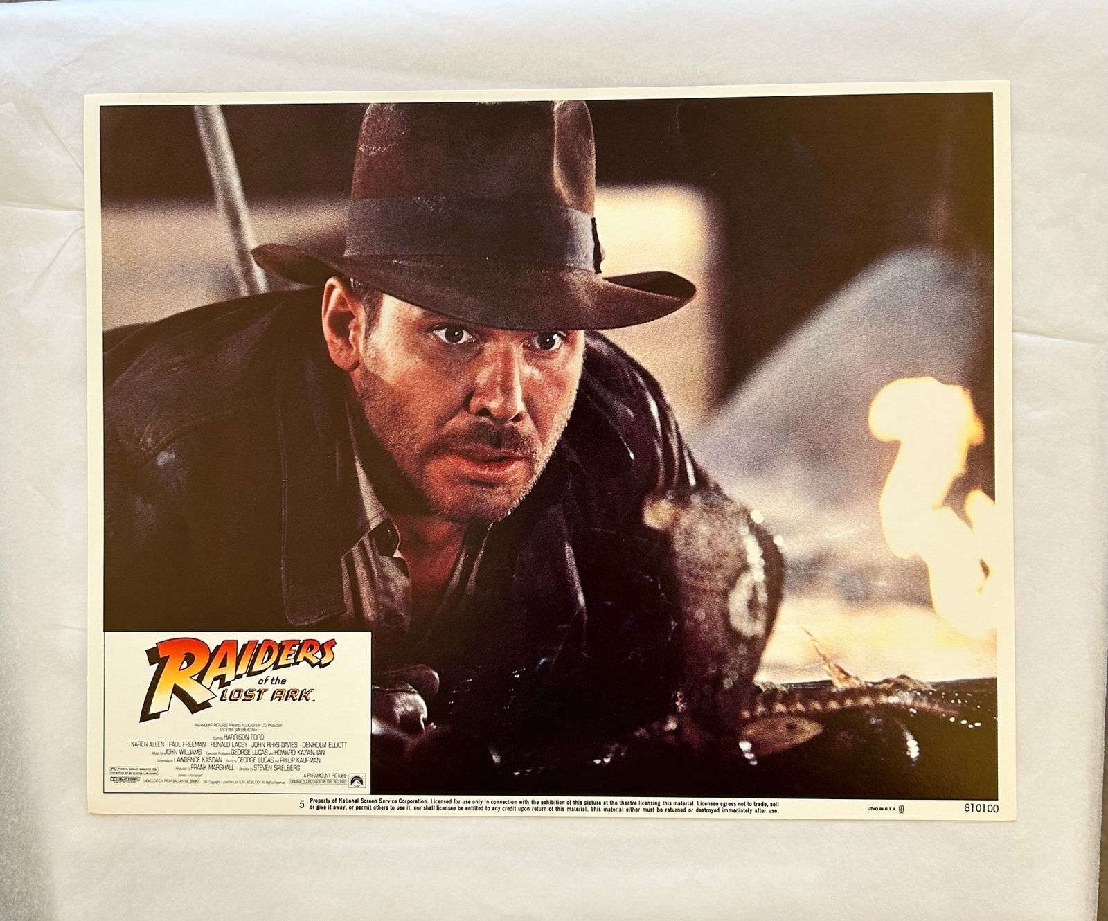 Raiders Of The Lost Ark   Original 1981 Lobby Card #5 photo furniture