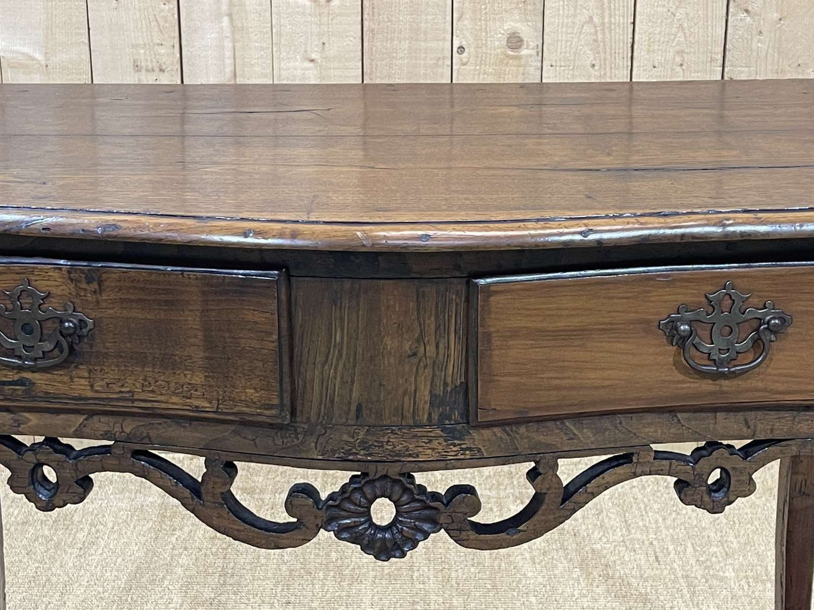 Rustic English Console From The 18th Century In Chestnut And Cherry photo furniture