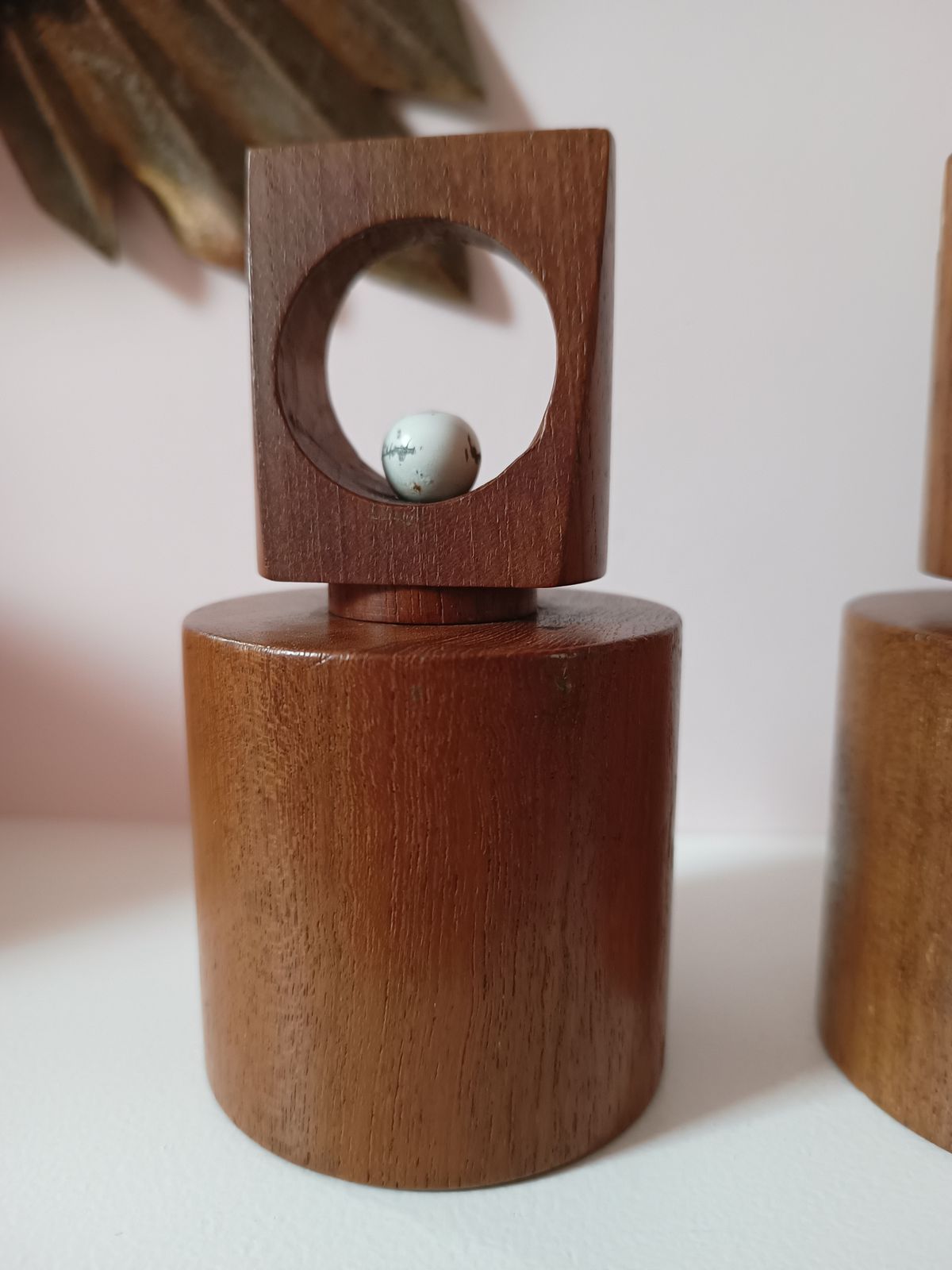 Pair Danish C1950 Jens Quistgaard Dansk Or Laurids Lonborg Teak Condiments Peppermill Saltmill Nissen photo for sale