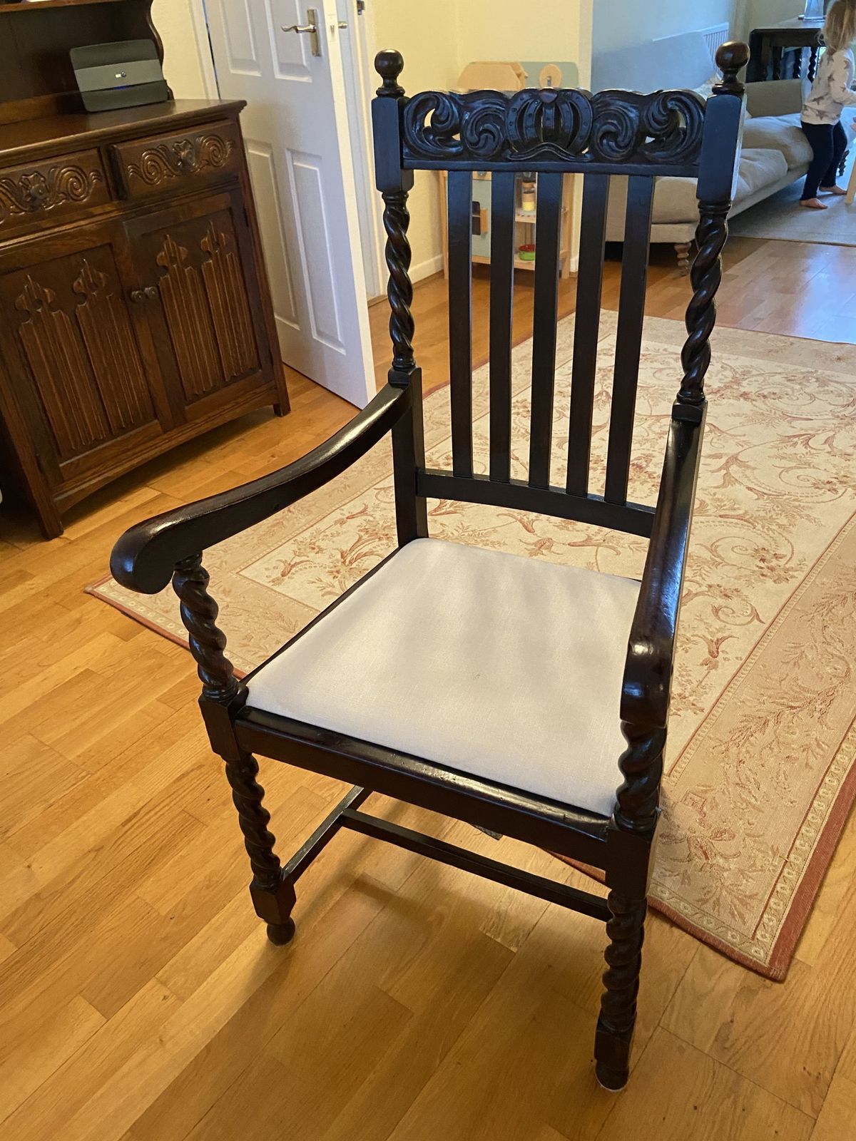 1920s Antique Oak Carver Armchair
