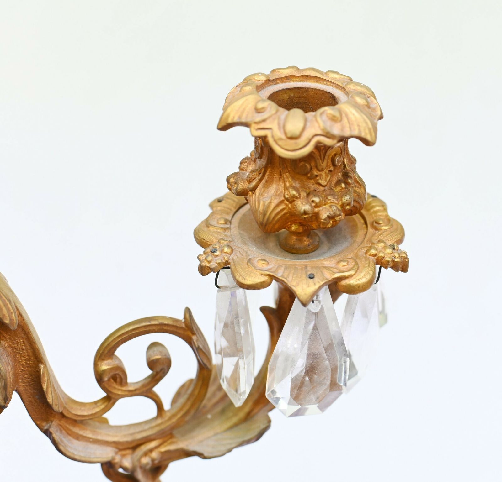 photo furniture Pair French Glass Candelabras Gilt Mounts Empire 1870