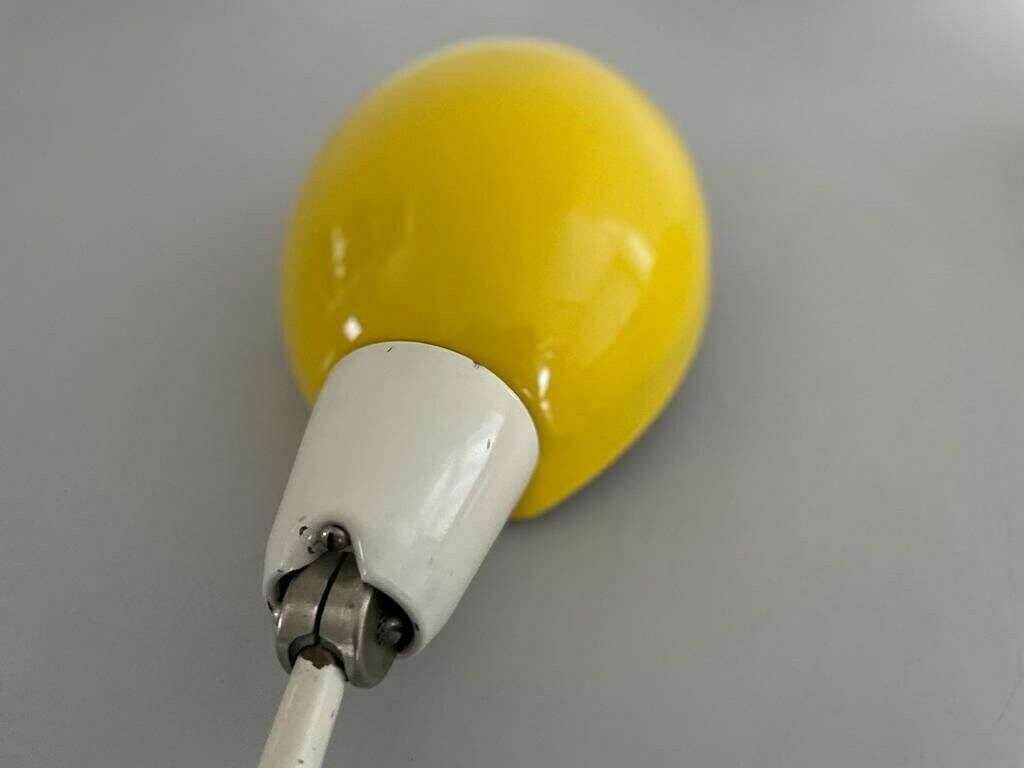 Italian Yellow White Metal Twin Shade Large Single Sconce, 1950s, Italy photo vintage
