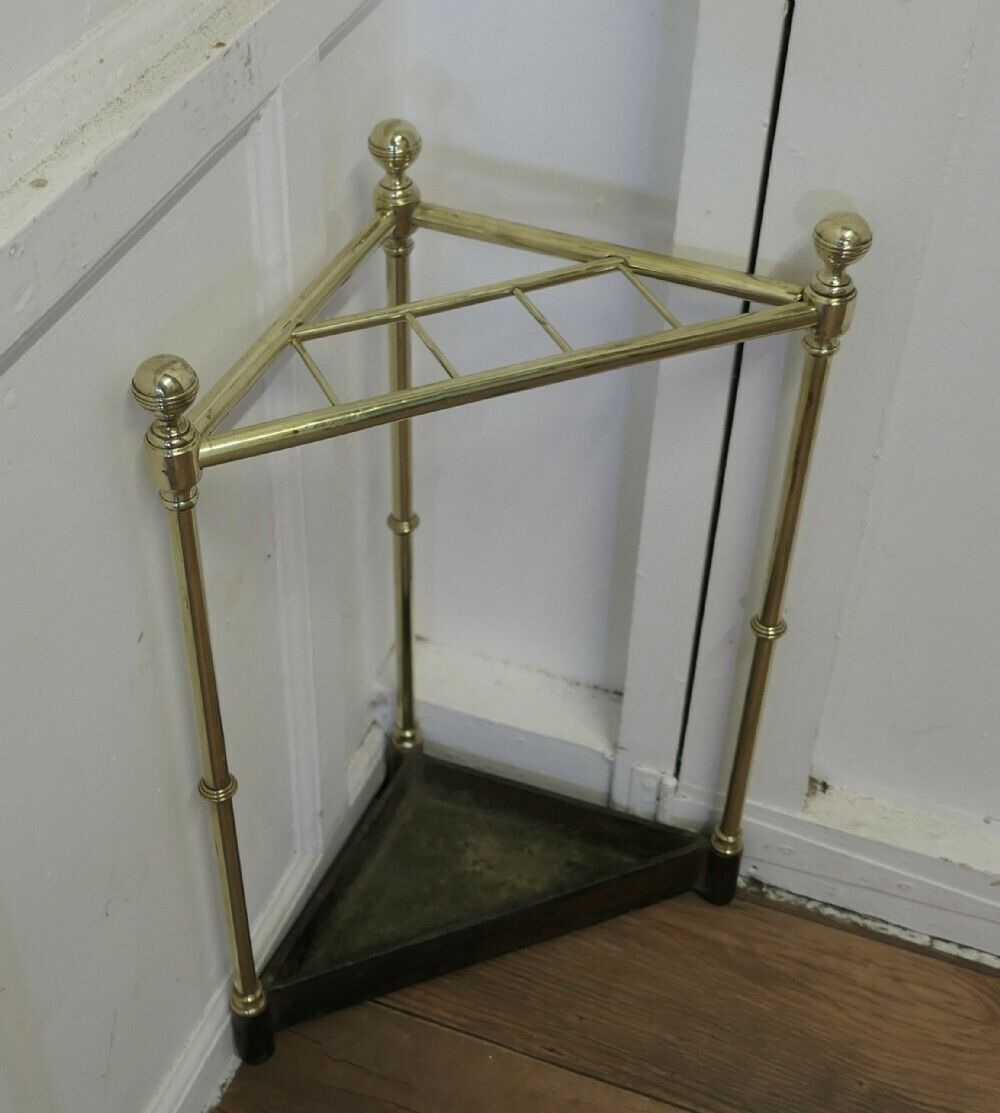 Victorian Brass And Cast Iron Corner Stick Or Umbrella Stand photo furniture