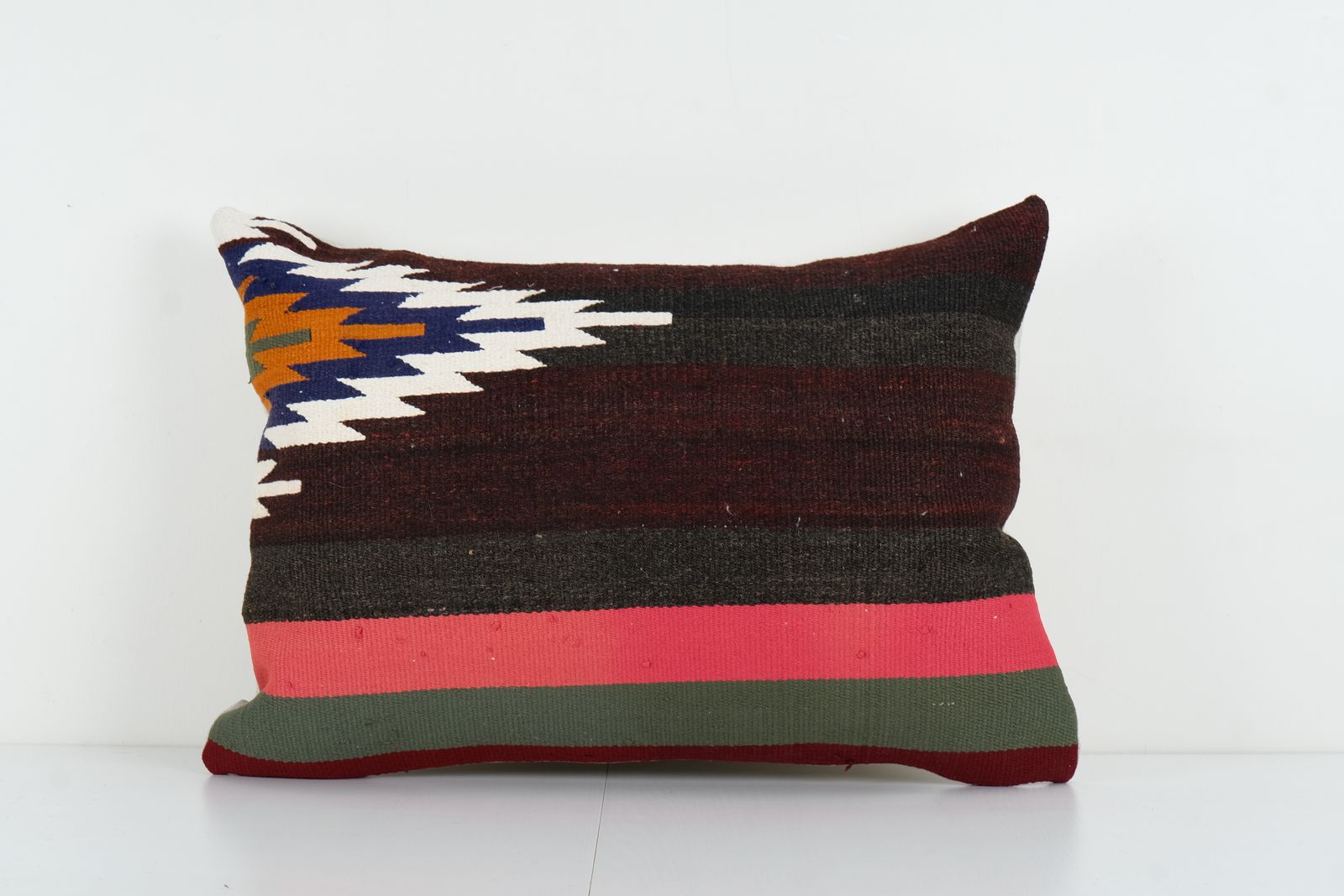 Geometric Kilim Pillow Cases Made From A Boho Anatolian Handwoven Textile   Square Oversize Tribal Ethnic