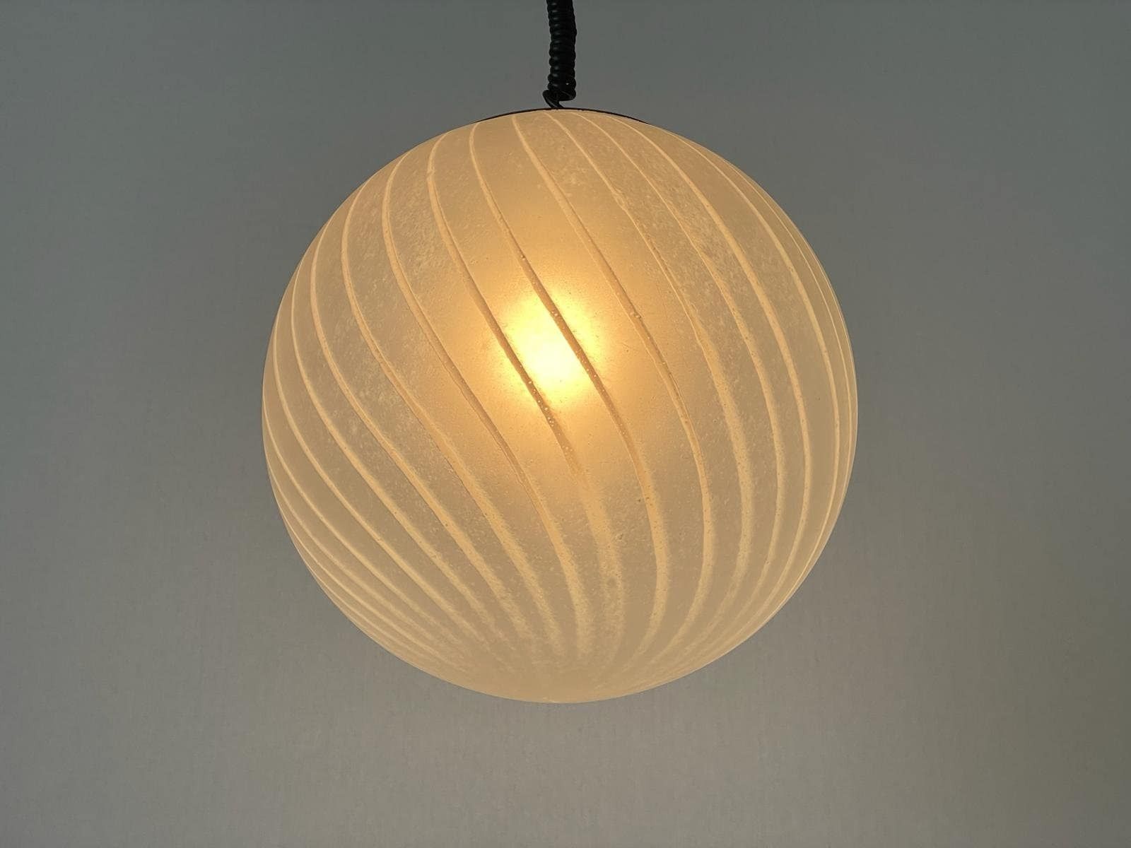 Italian Swirl Ball Glass Pendant Lamp, 1960s, Italy photo buy