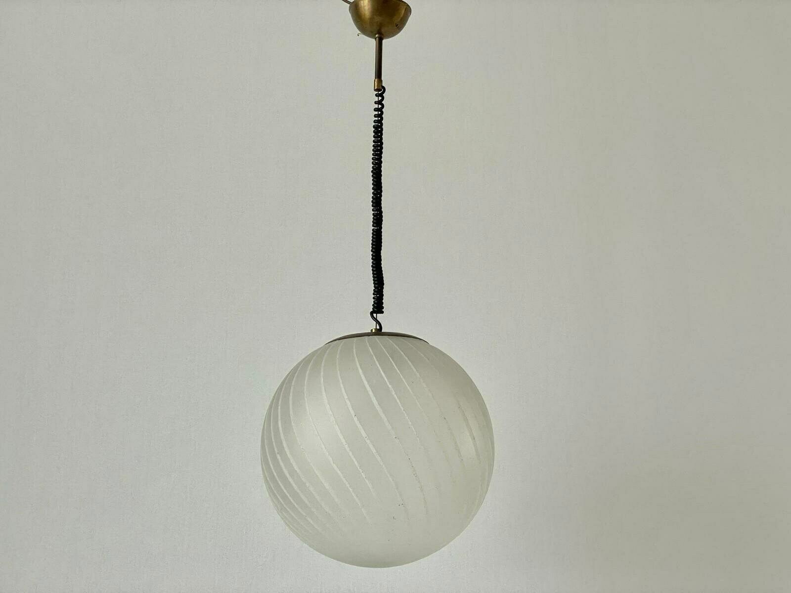 photo for sale Italian Swirl Ball Glass Pendant Lamp, 1960s, Italy