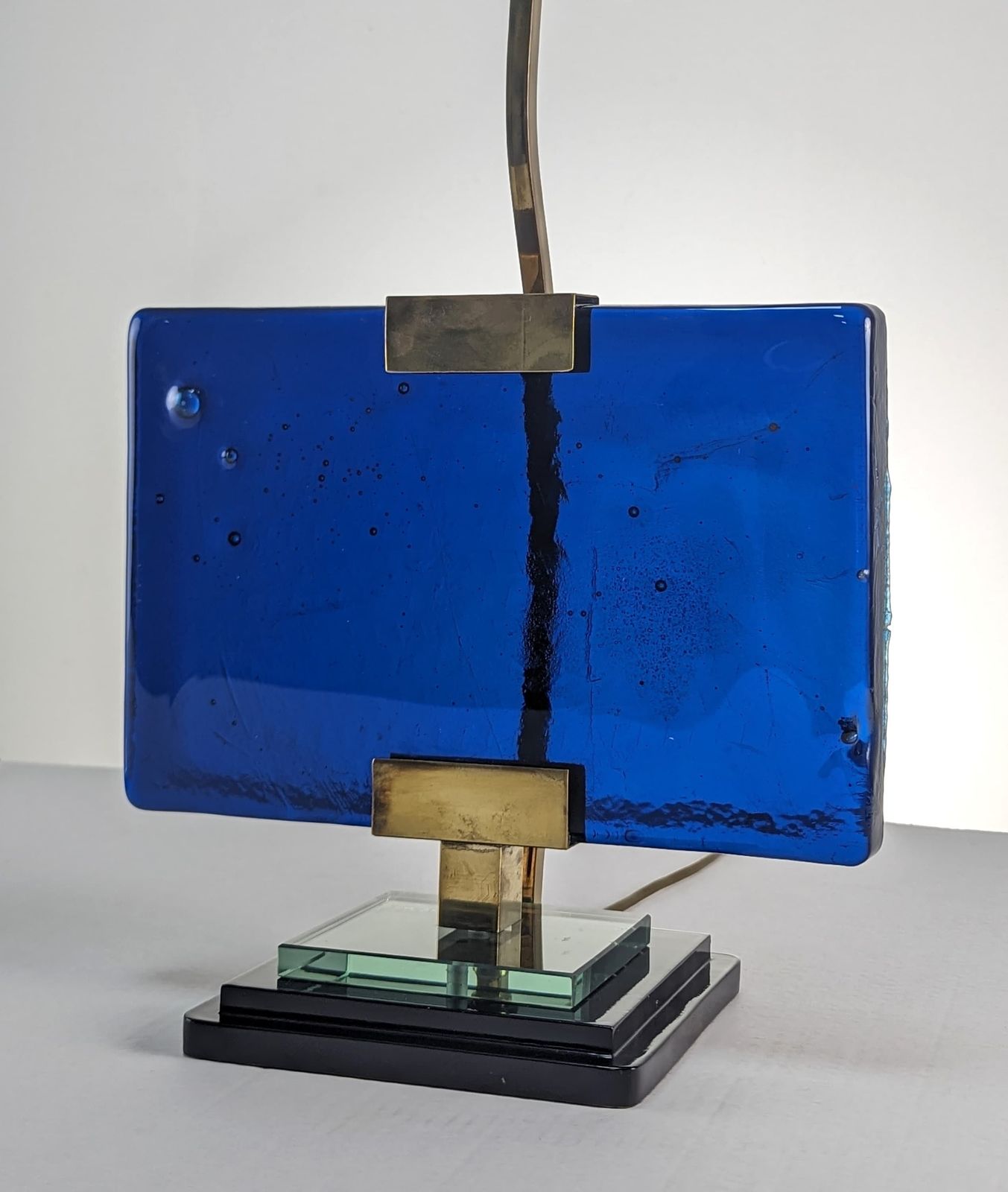 Pair Of Lamps By Pietro Chiesa For Fontana Arte In Glass And Brass photo vinterior