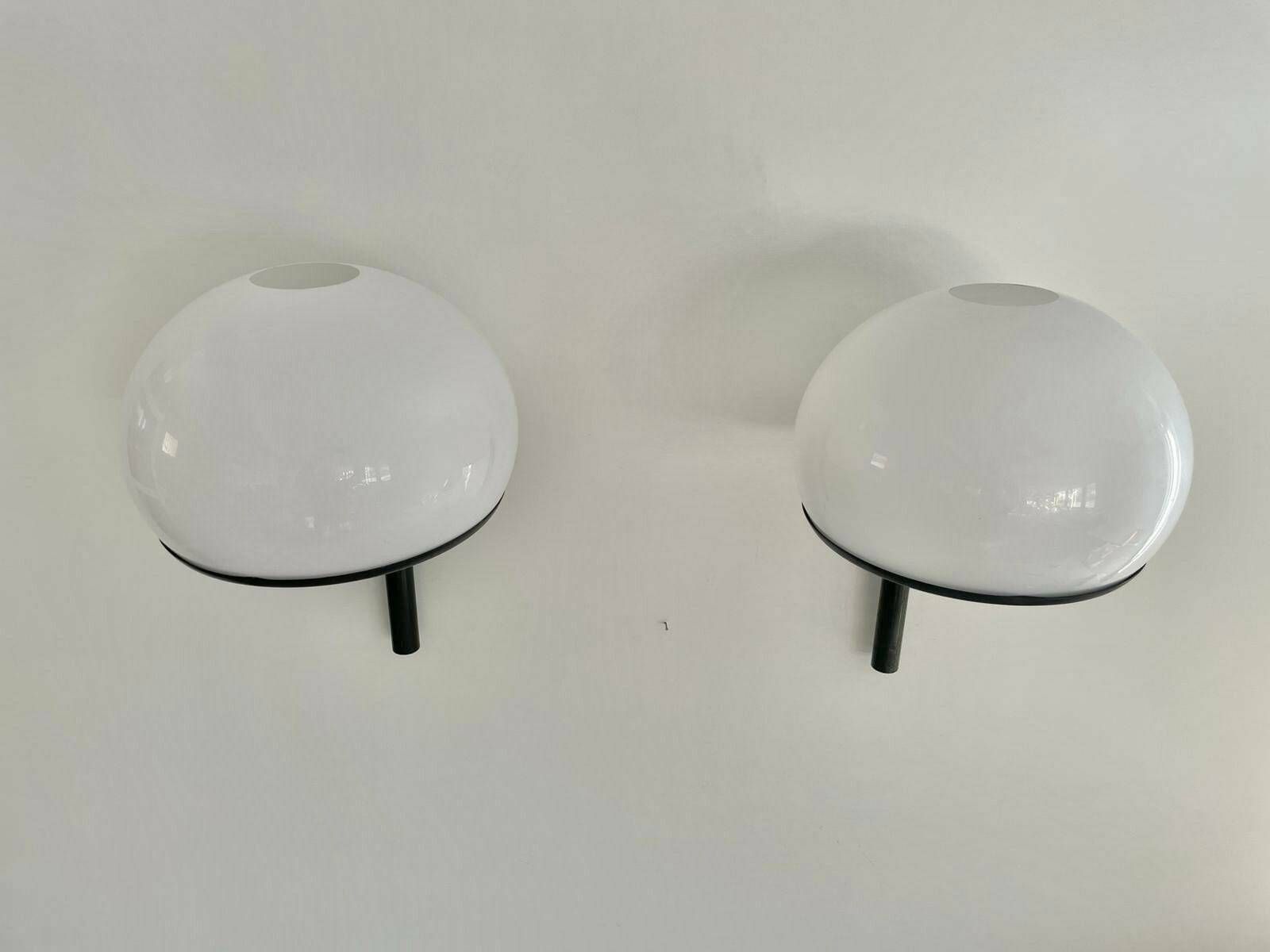 Wonderful White Acrylic Pair Of "Large" Sconces By Arteluce, Italy, 1960s photo Lighting