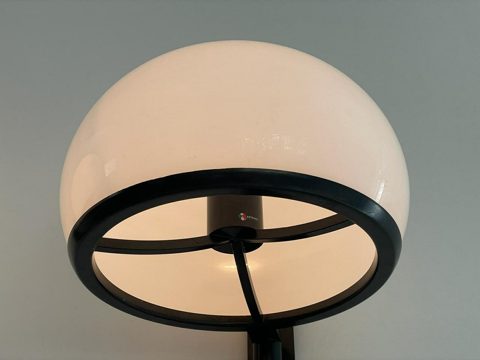 Wonderful White Acrylic Pair Of "Large" Sconces By Arteluce, Italy, 1960s photo vintage