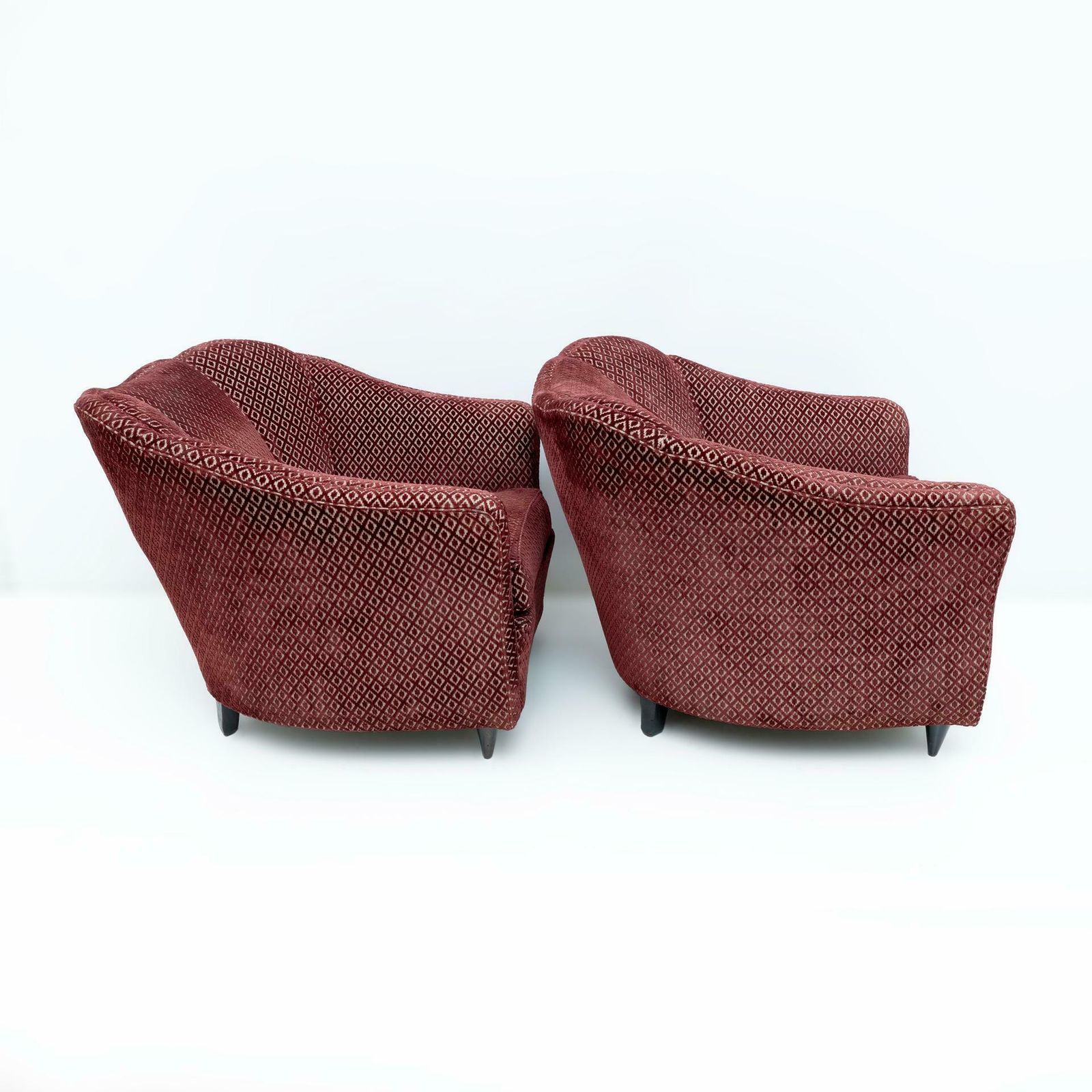 Pair Of Gio Ponti Mid Century Modern Velvet Armchairs For Casa E Giardino, 1950s photo 9178.0