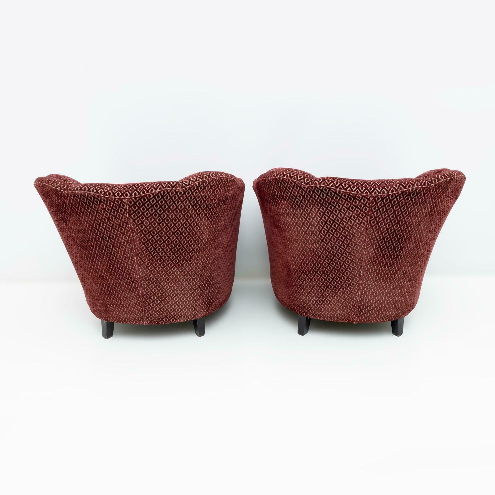 Pair Of Gio Ponti Mid Century Modern Velvet Armchairs For Casa E Giardino, 1950s photo buy
