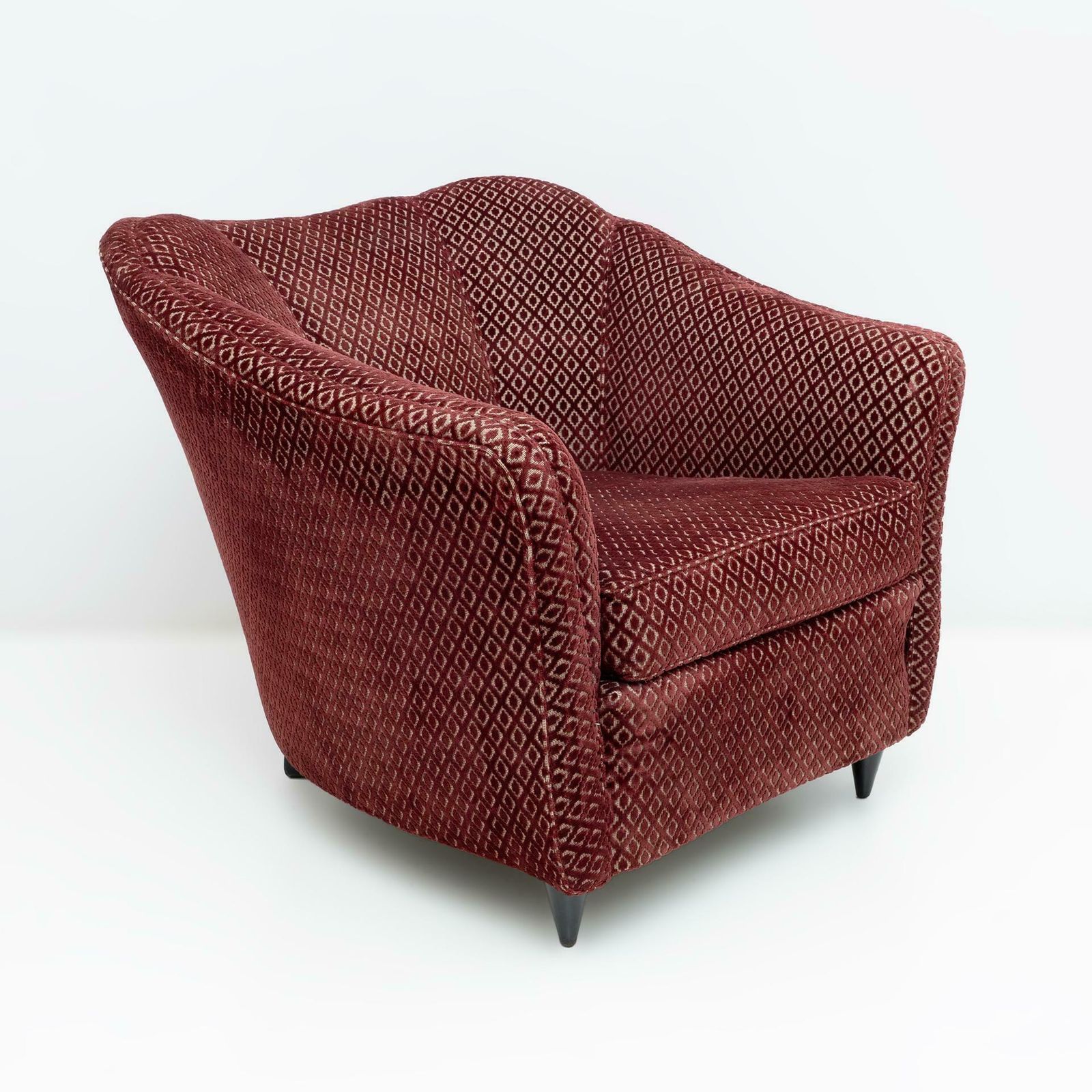 photo vinterior Pair Of Gio Ponti Mid Century Modern Velvet Armchairs For Casa E Giardino, 1950s