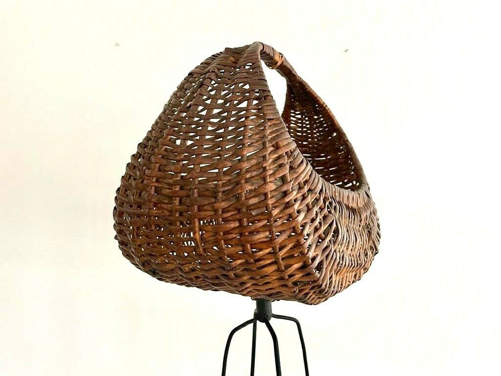 Italian Design Wicker Floor Basket, 1960s, Italy photo vinterior