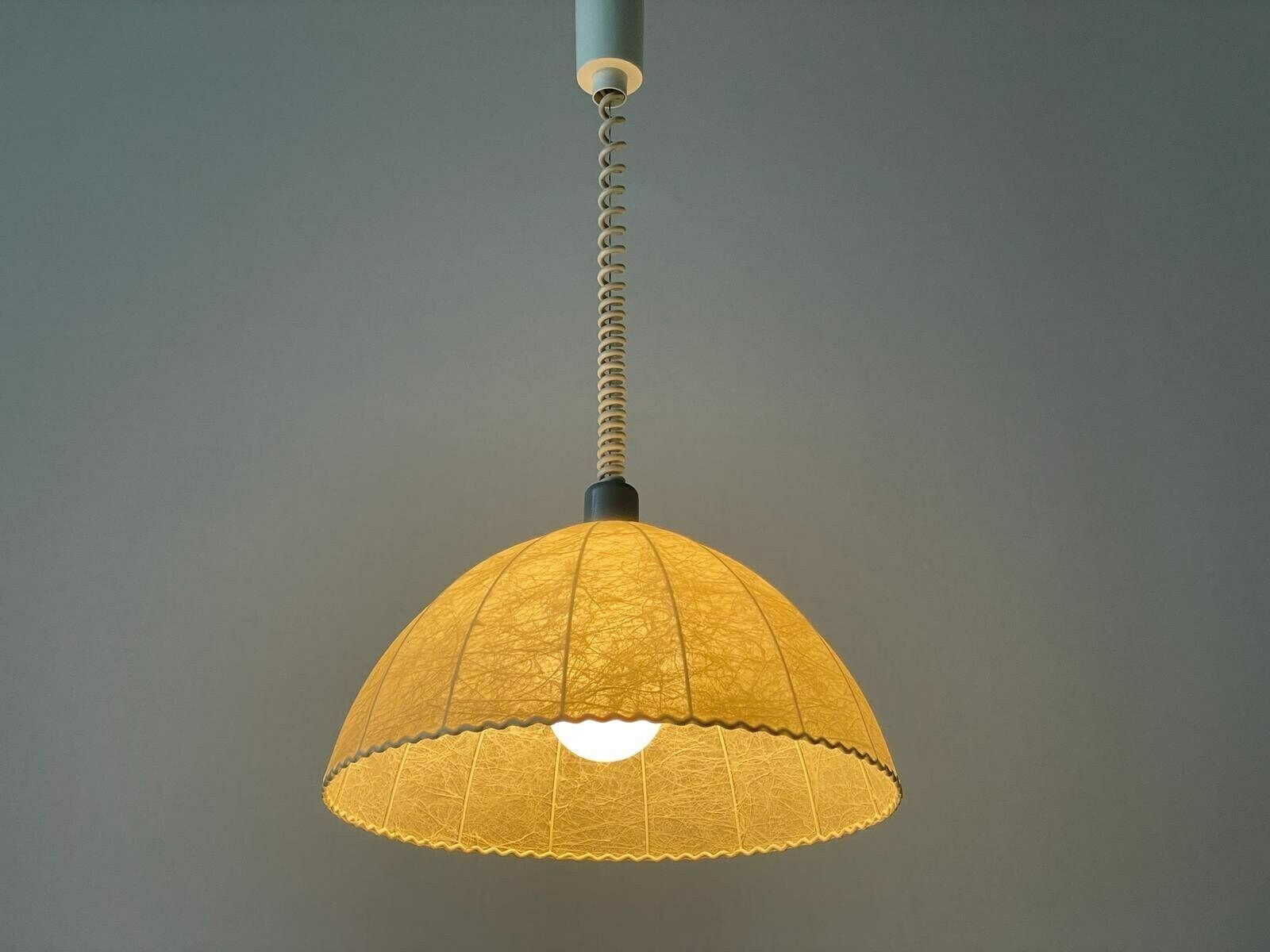 Cocoon Pendant Lamp By Goldkant With Grey Metal Top, 1960s, Germany photo buy