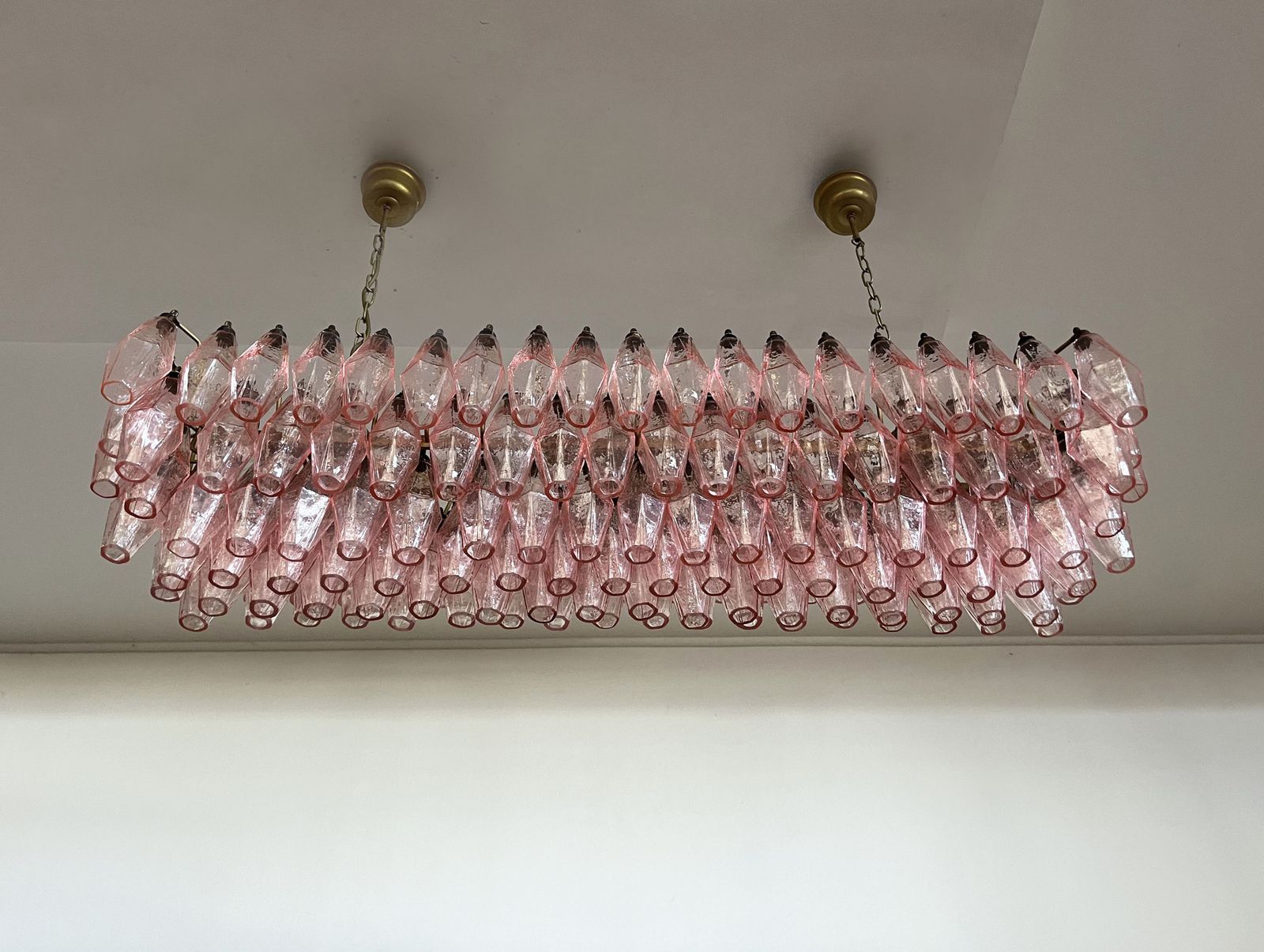 Elegant Murano Poliedri Chandelier   Carlo Scarpa   138 Pink Glasses photo 2990.0