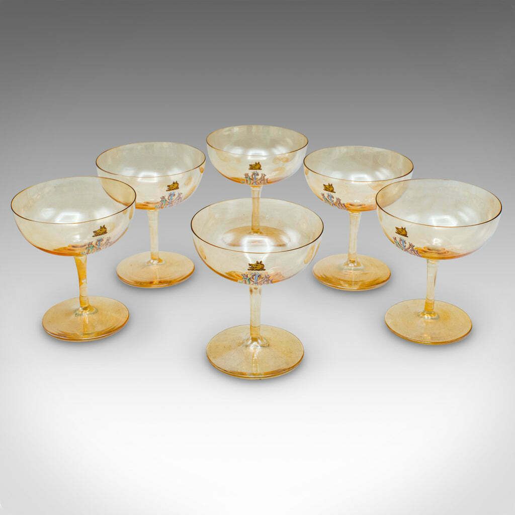 Antique Summer Garden Party Service, Austrian, Glass, Tableware Set, Victorian photo vinterior