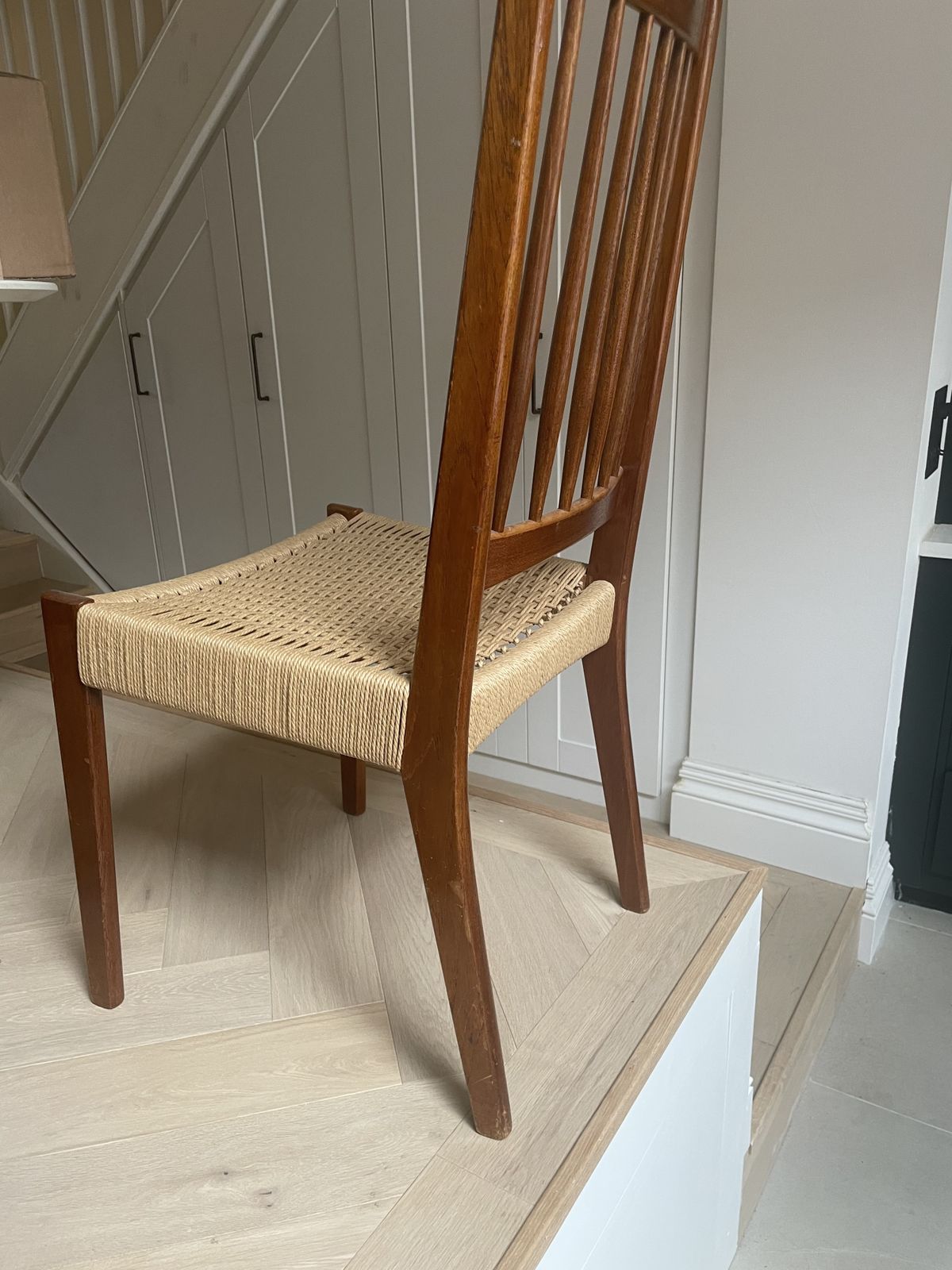 3 X Woven Vintage Wooden Chairs photo furniture