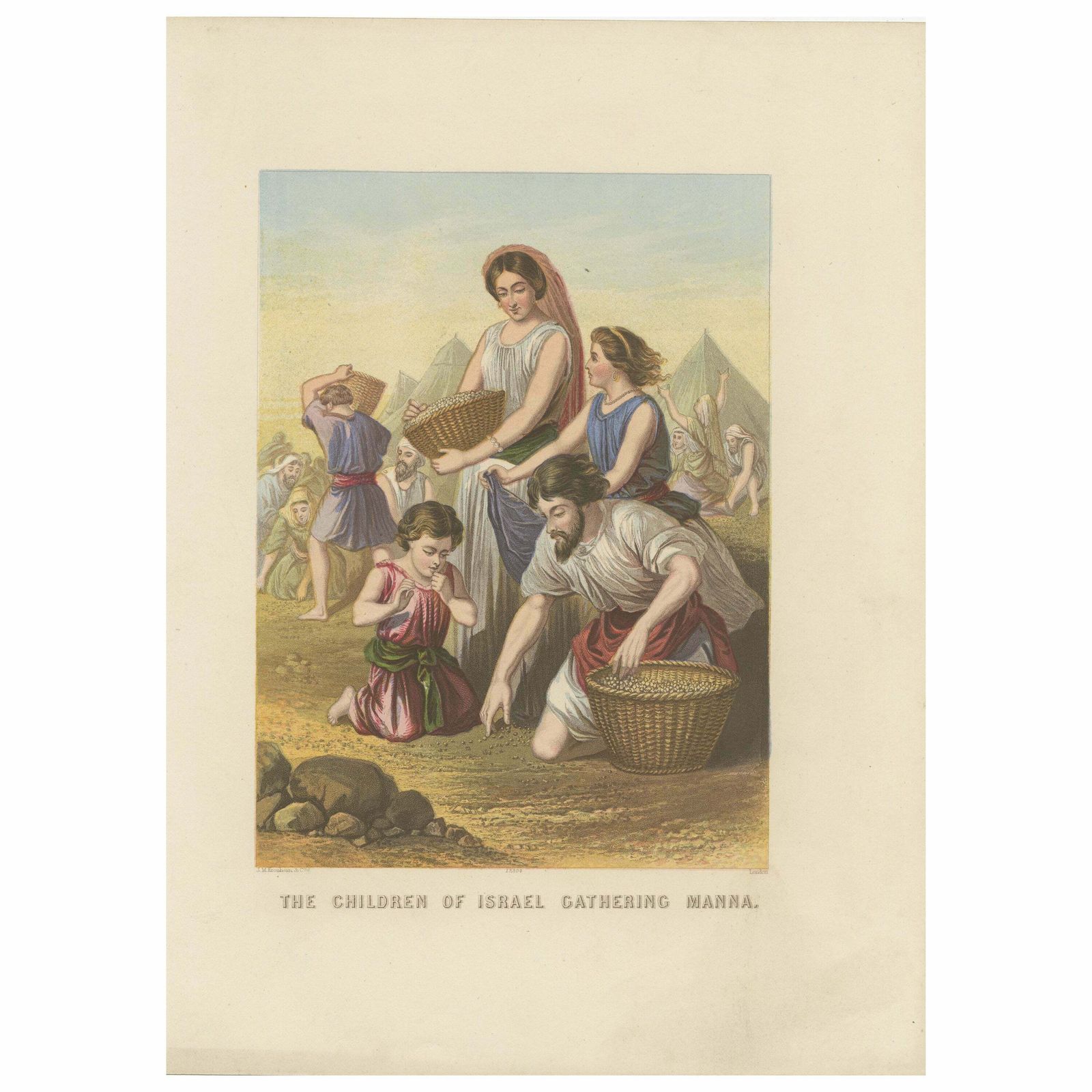 Antique Bible Print Of The Children Of Israel By Kronheim 'C.1860'