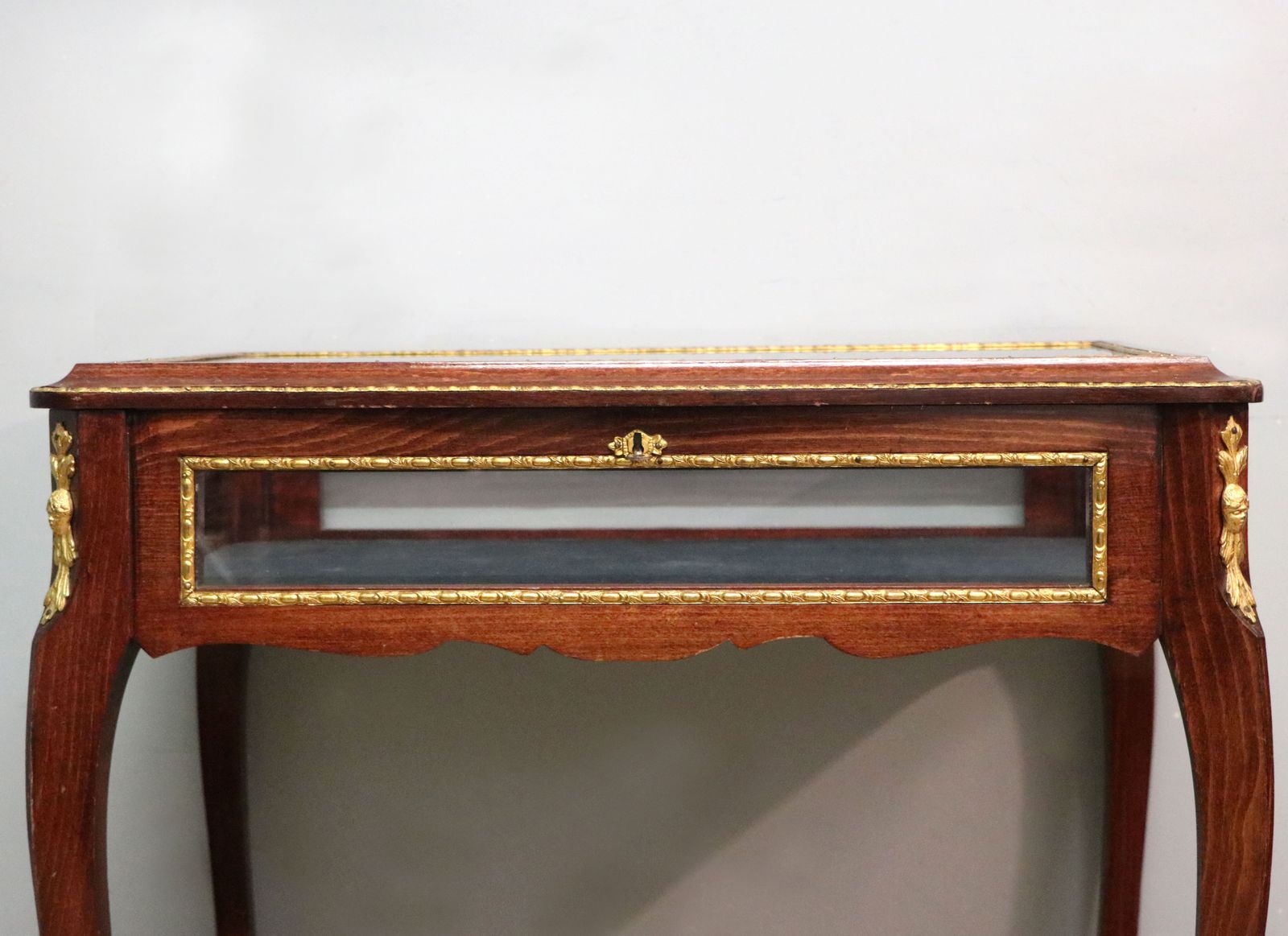 A Lovely 20th Century French Hardwood Bijouterie Display Table Later Sign Written For Breitling Watches. photo for sale