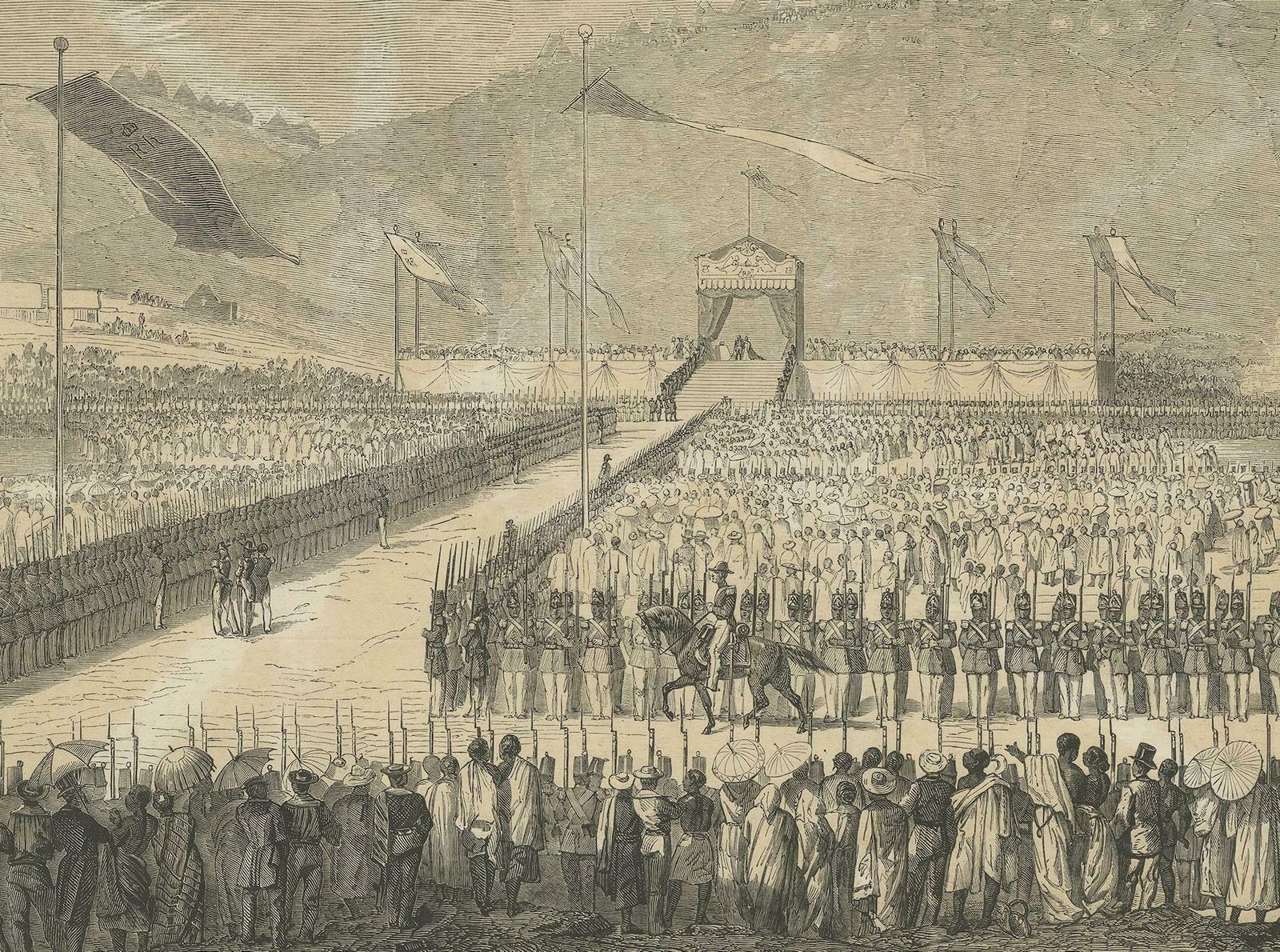 Antique Print Of The Ceremony Of The Coronation Of The King Of Madagascar photo for sale