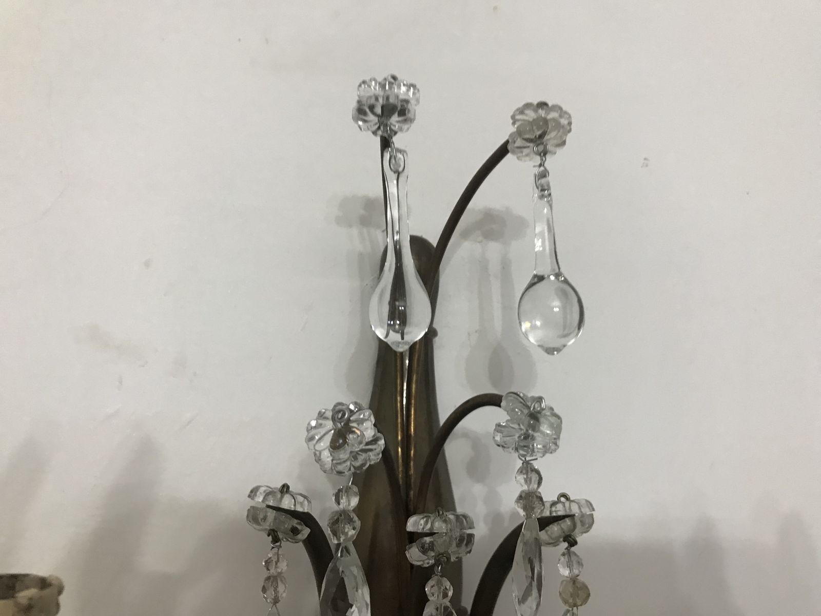 Antique Crystal Sconces With Murano Pendants  photo Lighting