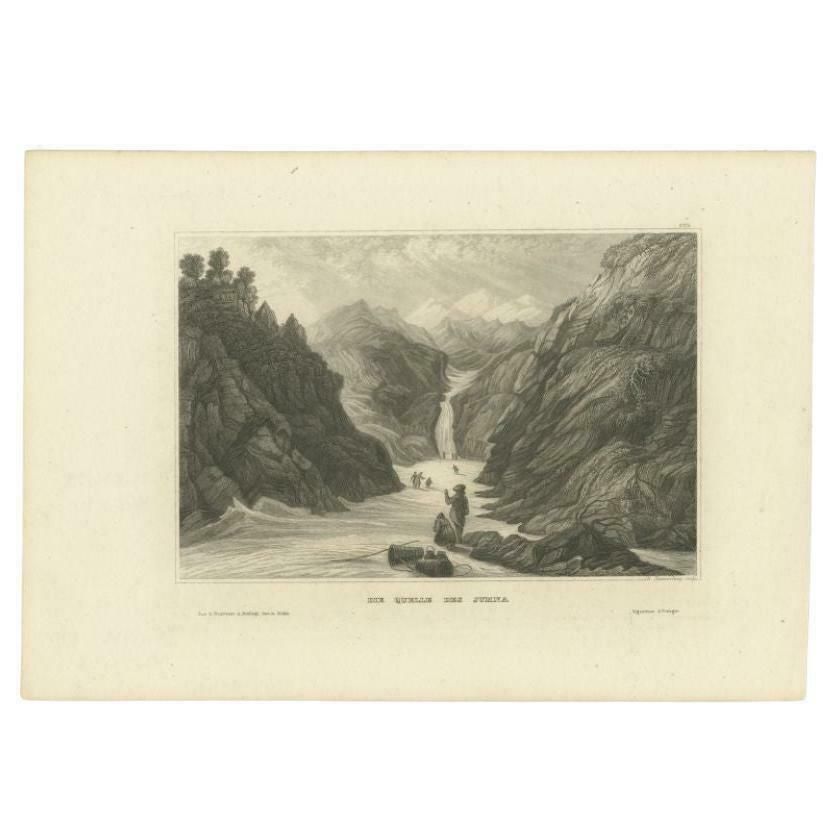 Antique Print Of The Yamuna River In India, 1839 photo furniture