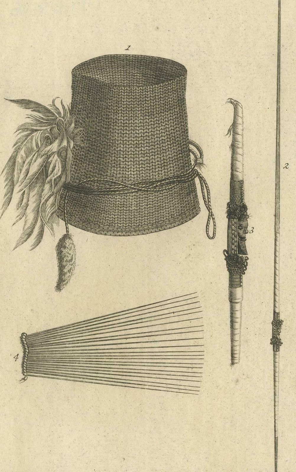 Antique Print Depicting Weapon Decorations Produced By Natives By Cook, 1803 photo Art