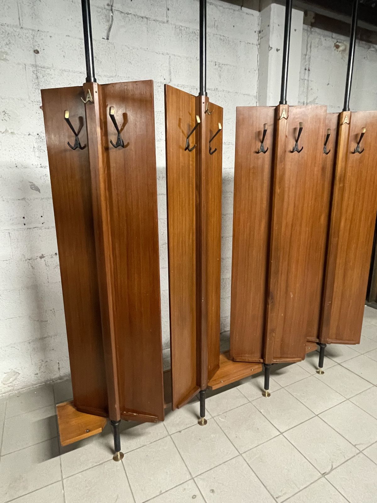 Coat Racks With Revolving Teak Doors, 60s photo furniture