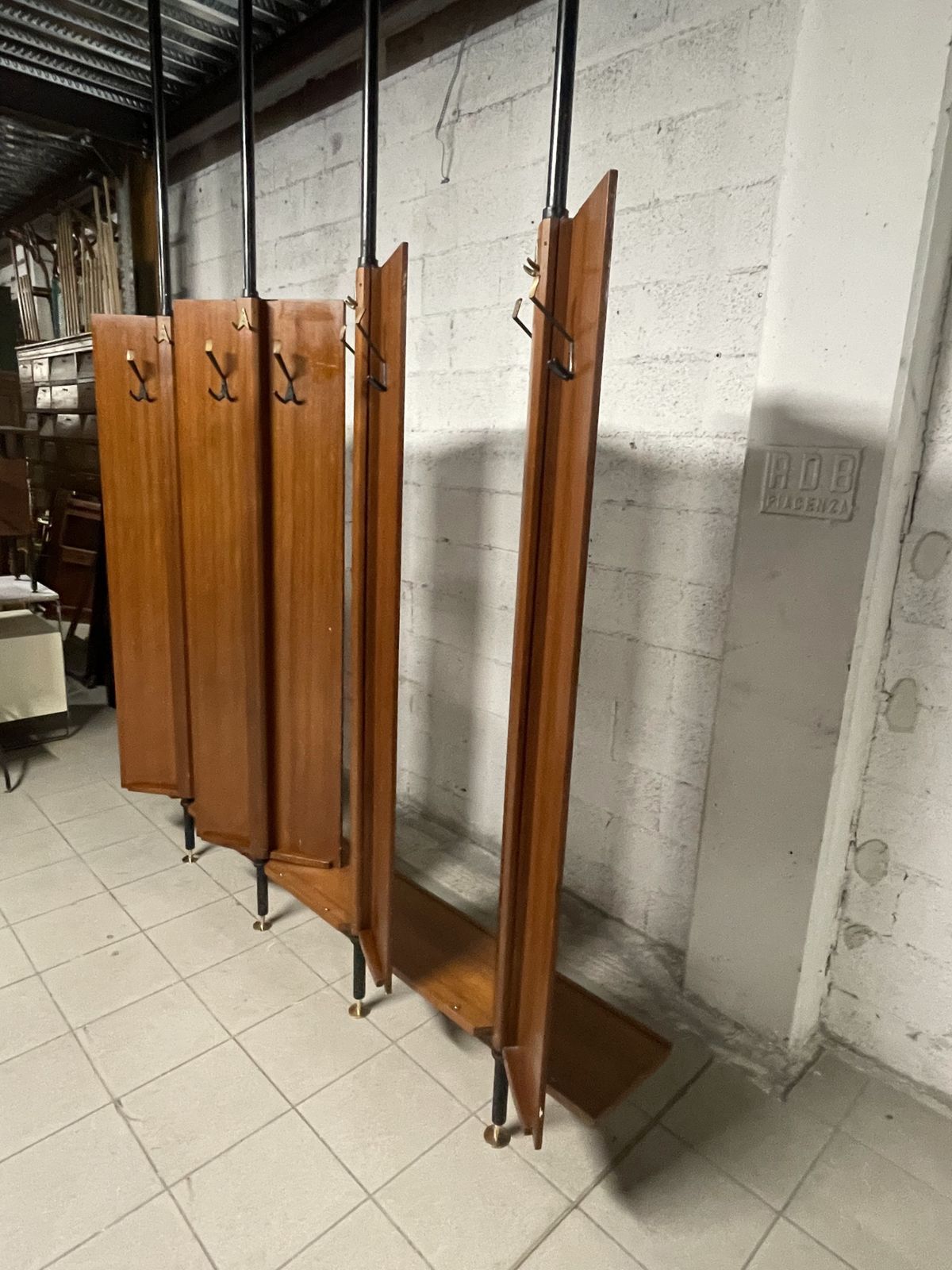 photo furniture Coat Racks With Revolving Teak Doors, 60s
