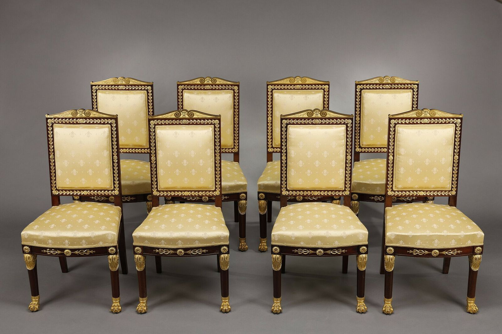 A Majestic Empire Style Salon In Mahogany And Gilded Bronzes photo for sale