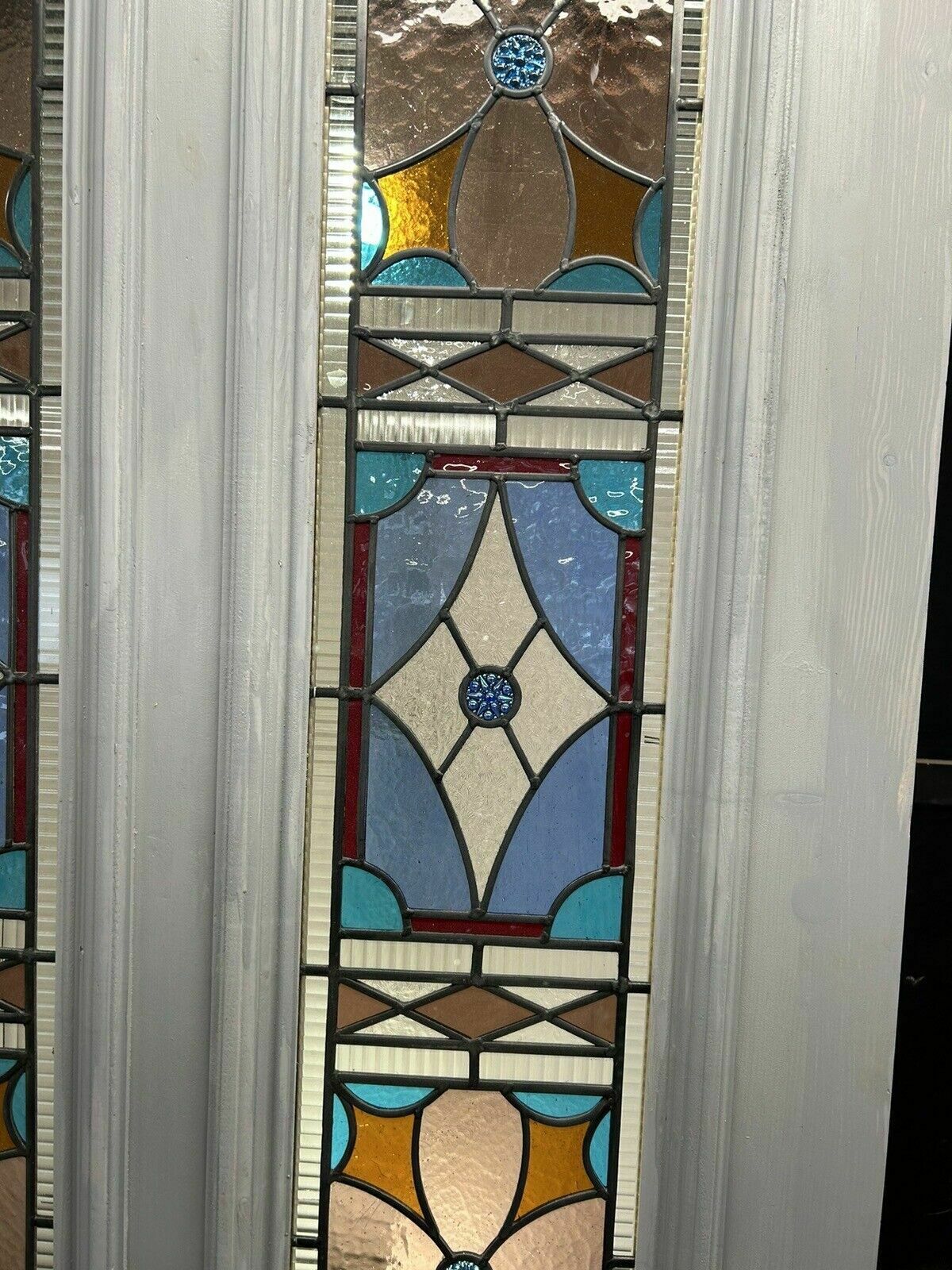 Huge Large Victorian Stained Glass Front Door Old Period Reclaim Antique Rebuilt photo Home Fixtures