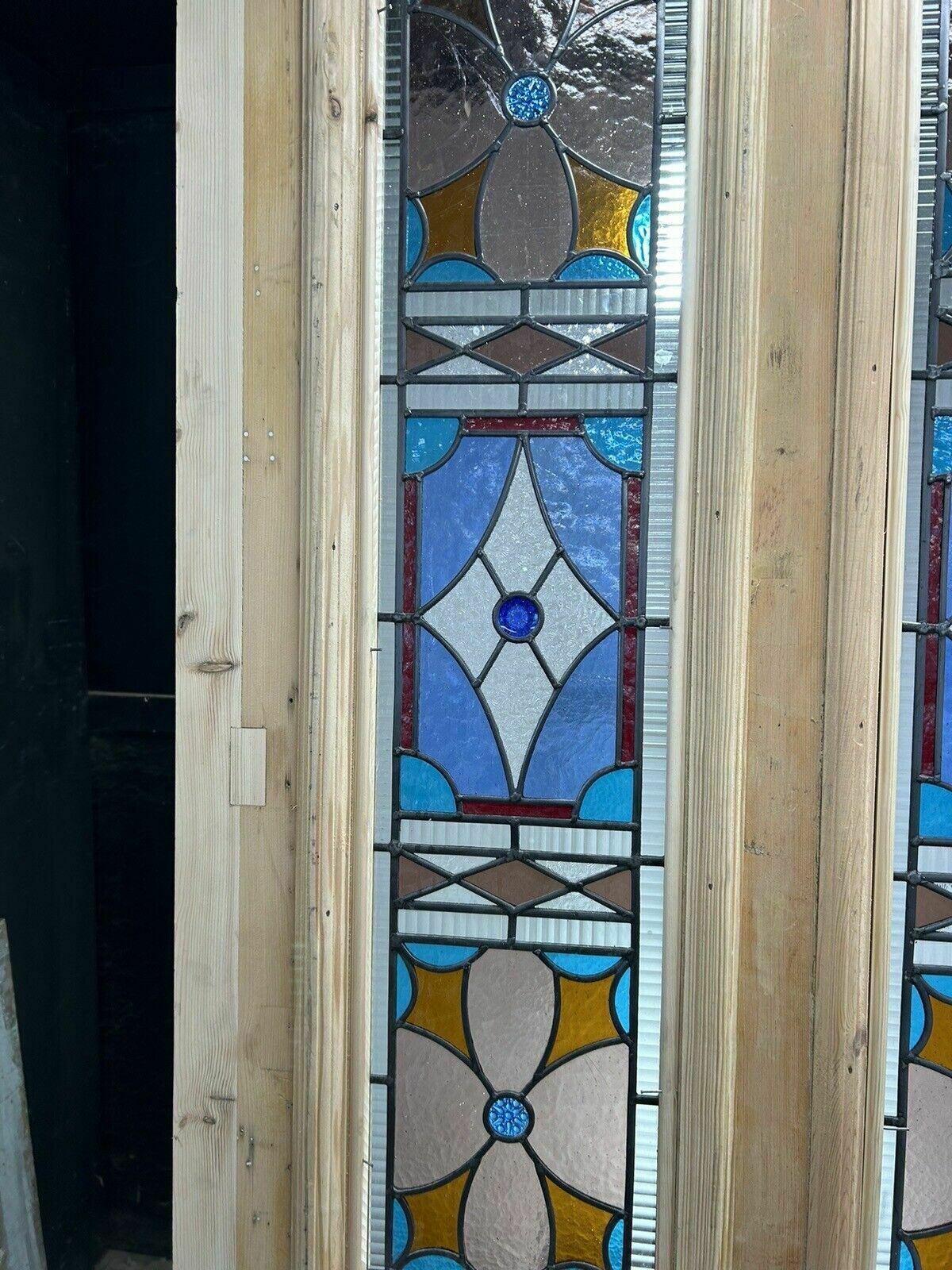 photo vinterior Huge Large Victorian Stained Glass Front Door Old Period Reclaim Antique Rebuilt