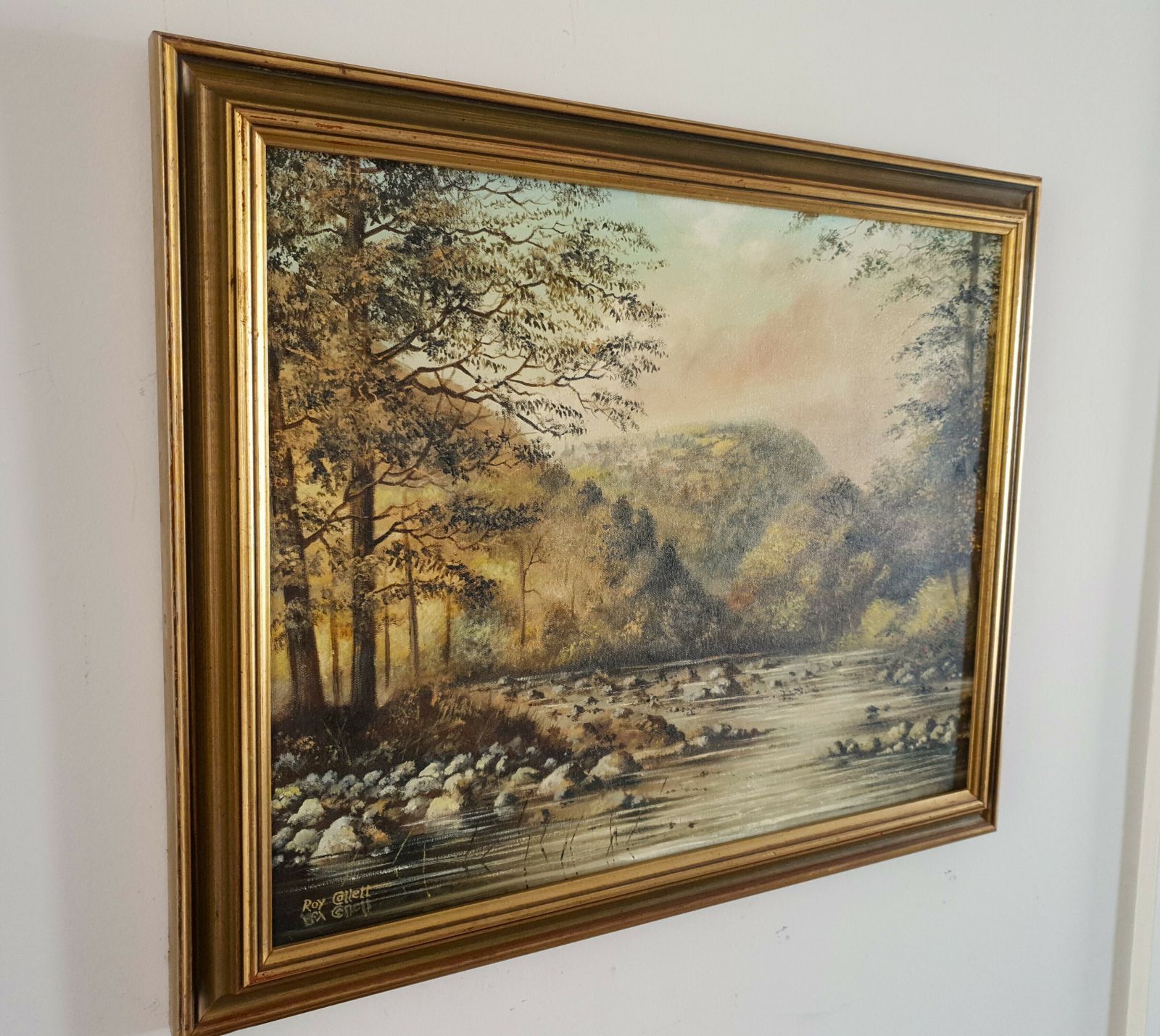 Large Oil On Canvas By Artist Roy Collett (B.1937) Of Lynton, Devon photo for sale