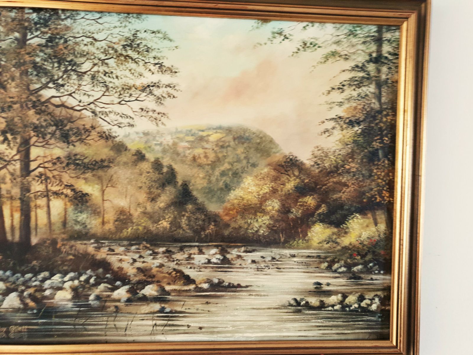 Large Oil On Canvas By Artist Roy Collett (B.1937) Of Lynton, Devon photo vinterior