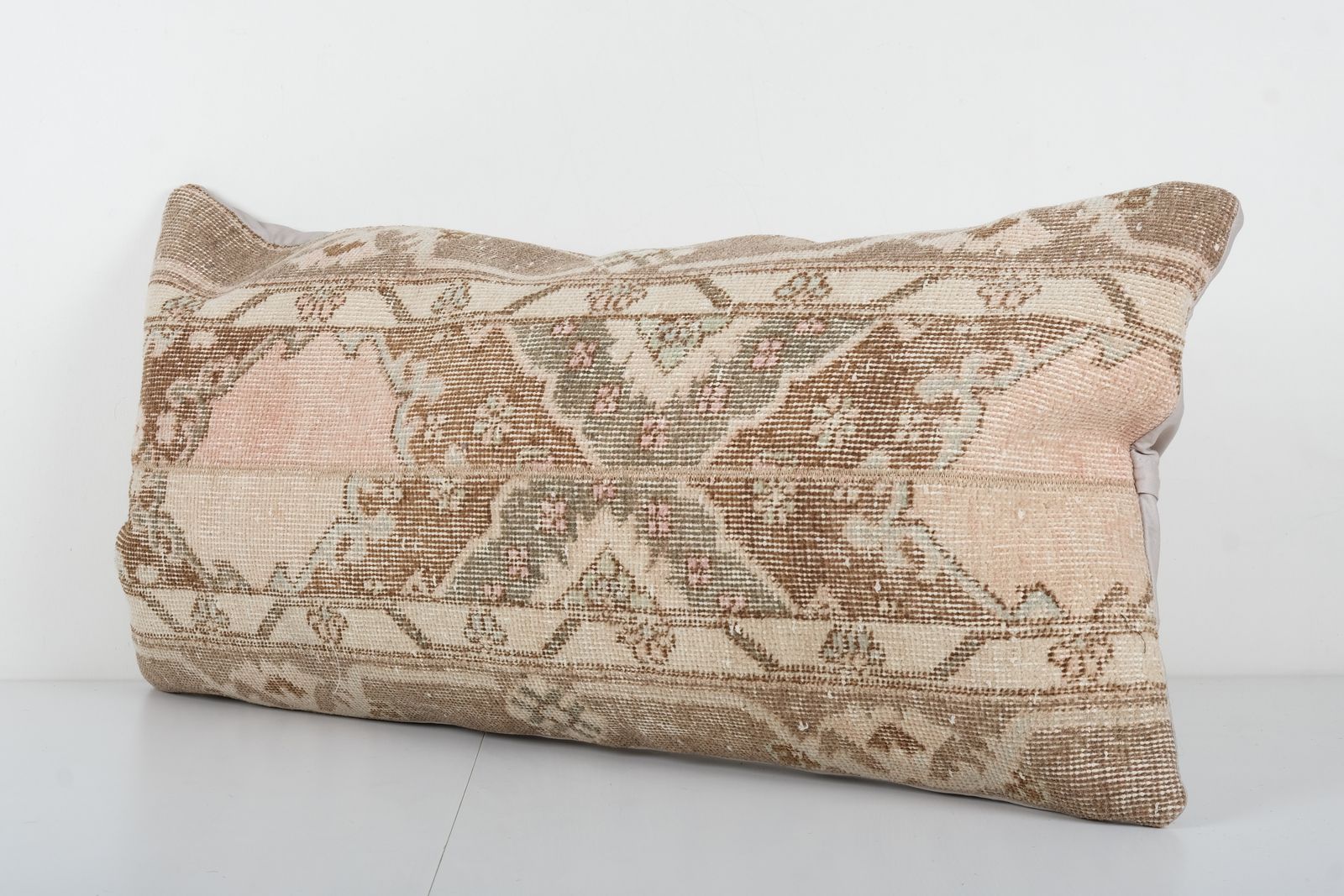 Traditional Turkish Rug Pillow Cover, Ethnic Handmade Lumbar Bedding Cover, Carpet Soft Wool Pillow photo furniture