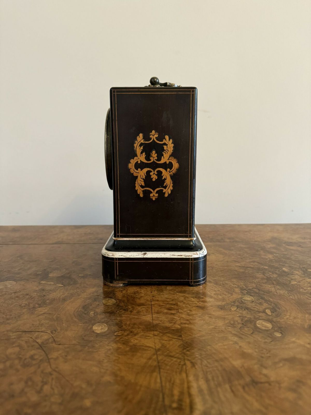 Fine Quality Antique 19th Century Marquetry Inlaid Mantle Clock By Thomas A Paris photo vintage
