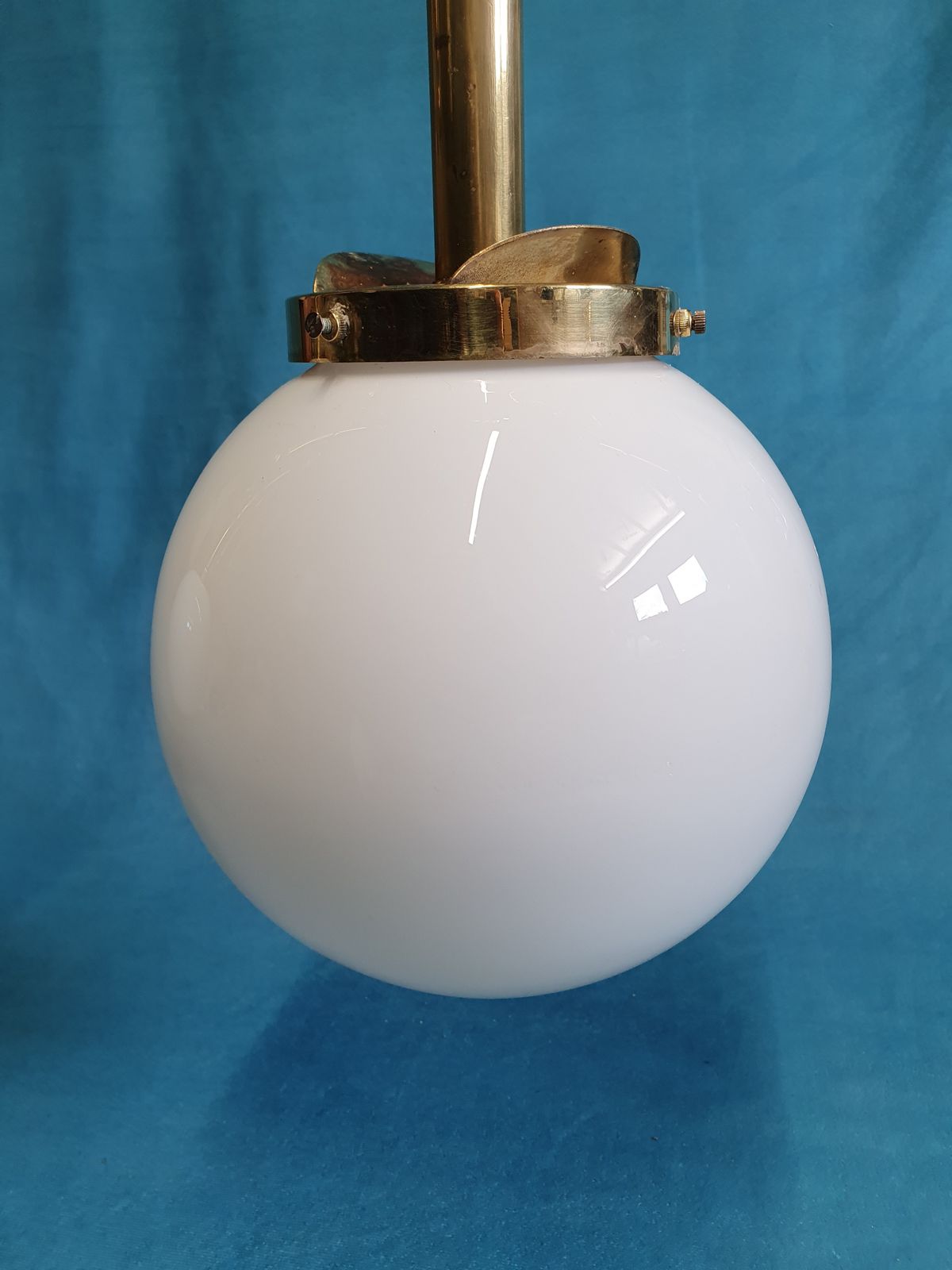 Early 20th Century Gothic Style Chandelier In Brass With Glass Globes photo Lighting
