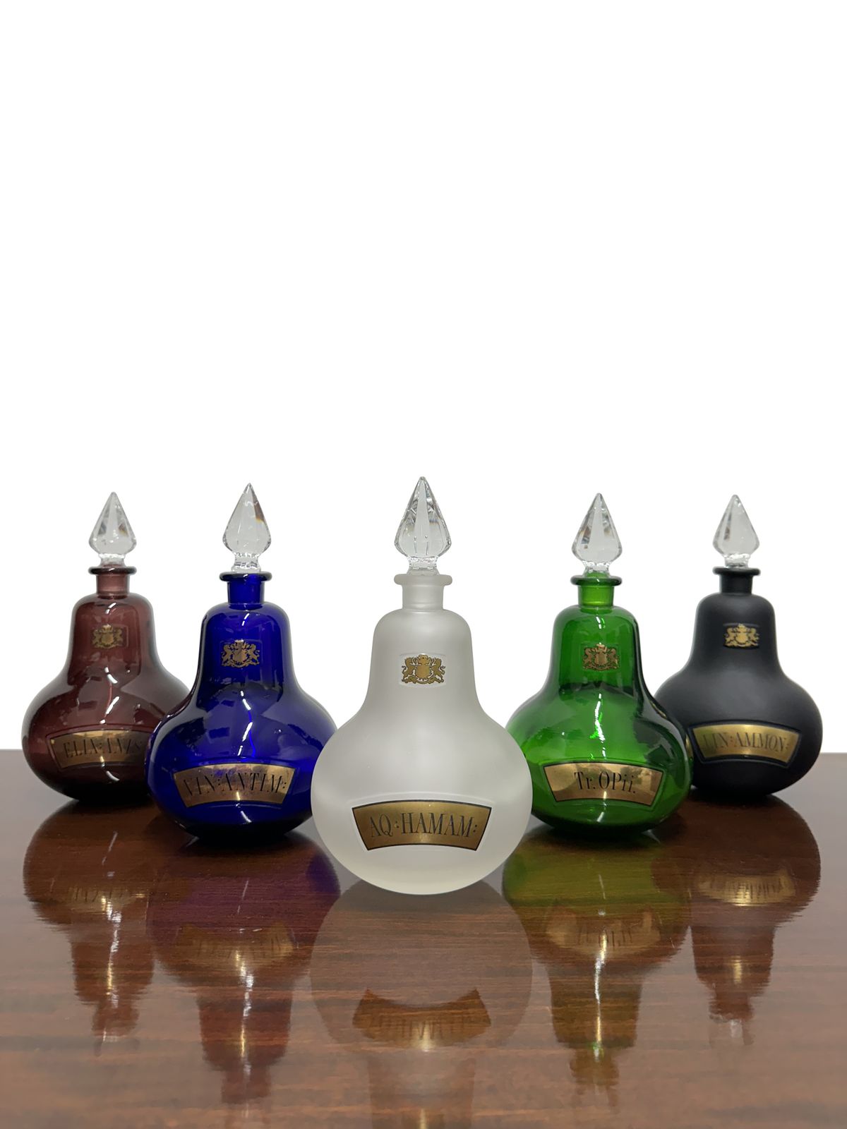 Set Run Vintage Apothecary Royal Pharmaceutical Society Collectors Medical Pharmacy Chemist Shop Display Bottles photo 1795.0